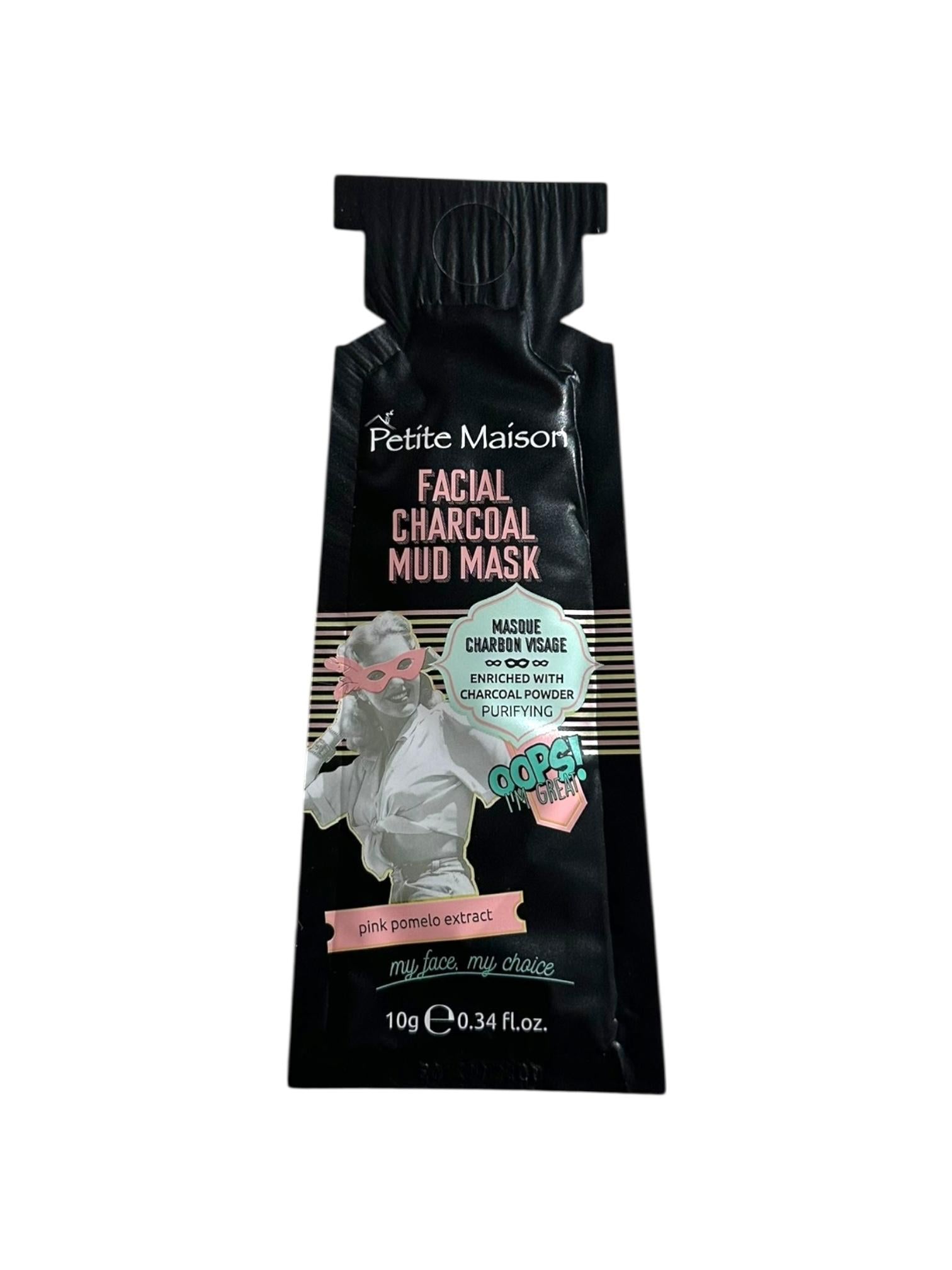 Mascarilla Facial Con Carbon Activado Charcoal Mud 10Gr Petite Maison