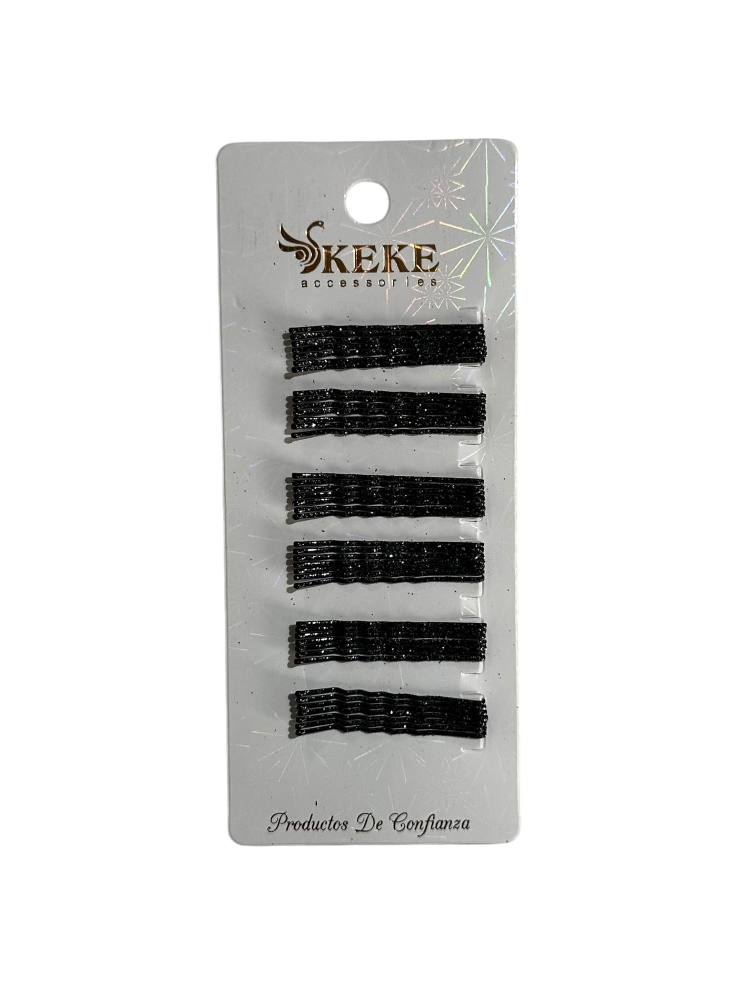 Horquillas negras con glitter 42ud 5cm