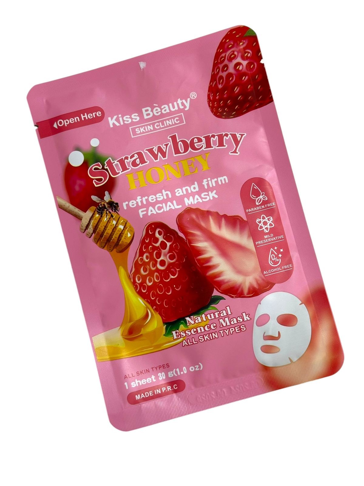 Mascarilla Facial Frutilla Miel Kiss Beauty