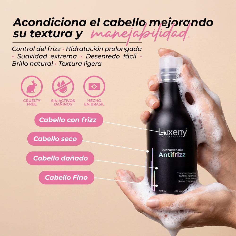 Acondicionador Antifrizz 300ml Luxeny