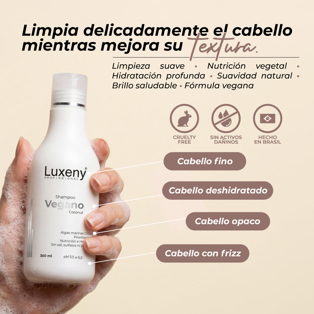 Shampoo Vegano Coconut 300ml Luxeny