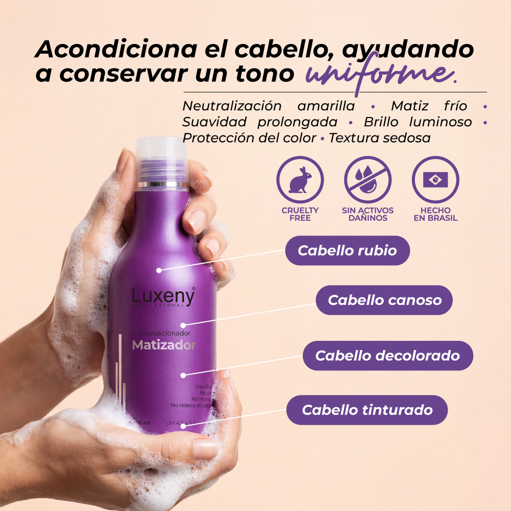 Acondicionador Matizador Platinum 300ml Luxeny