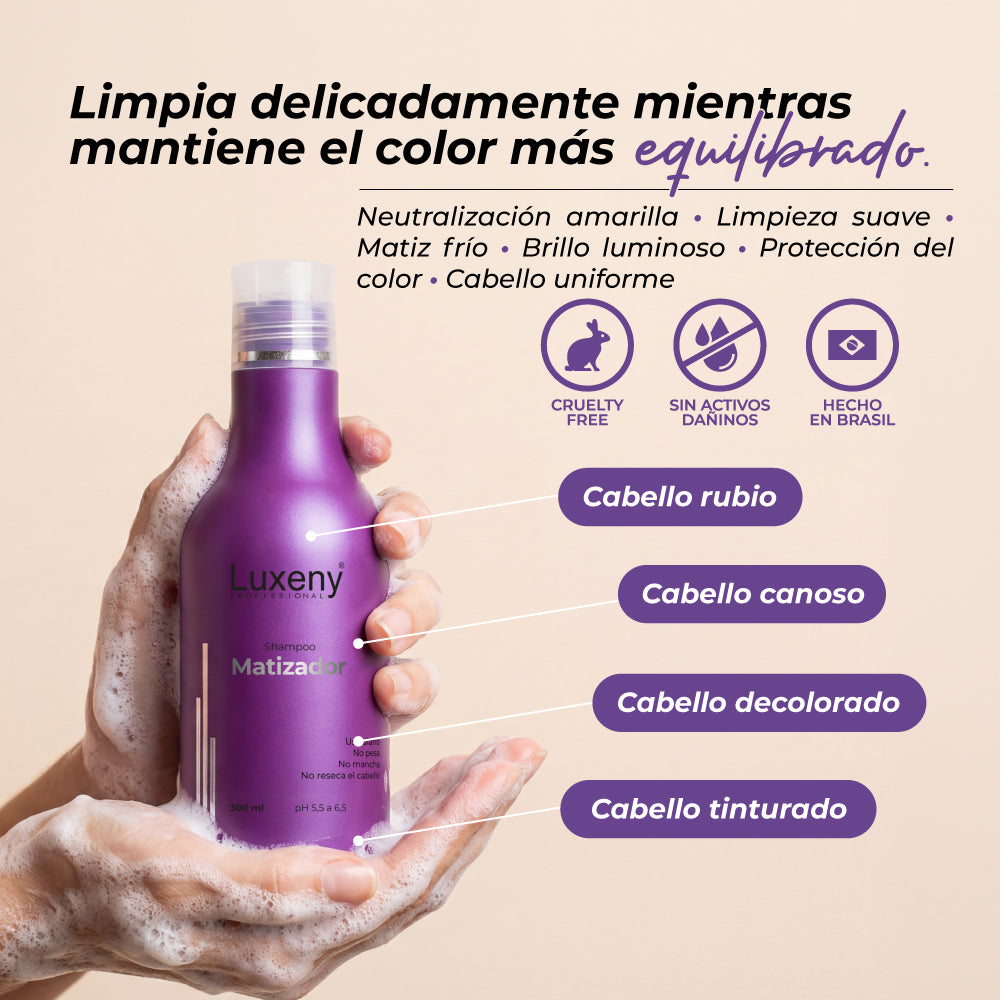 Shampoo Matizador Platinum 300ml Luxeny