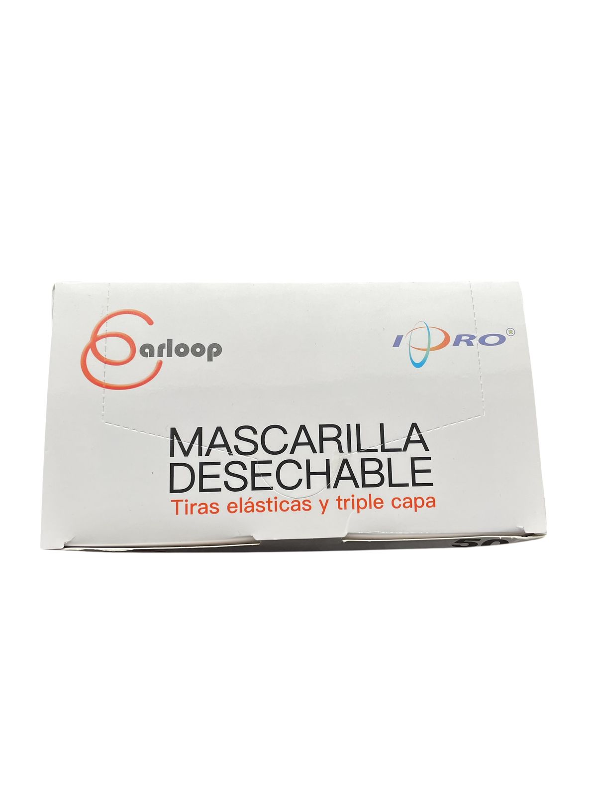 Mascarillas Negras Tres pliegues 50UD Earloop