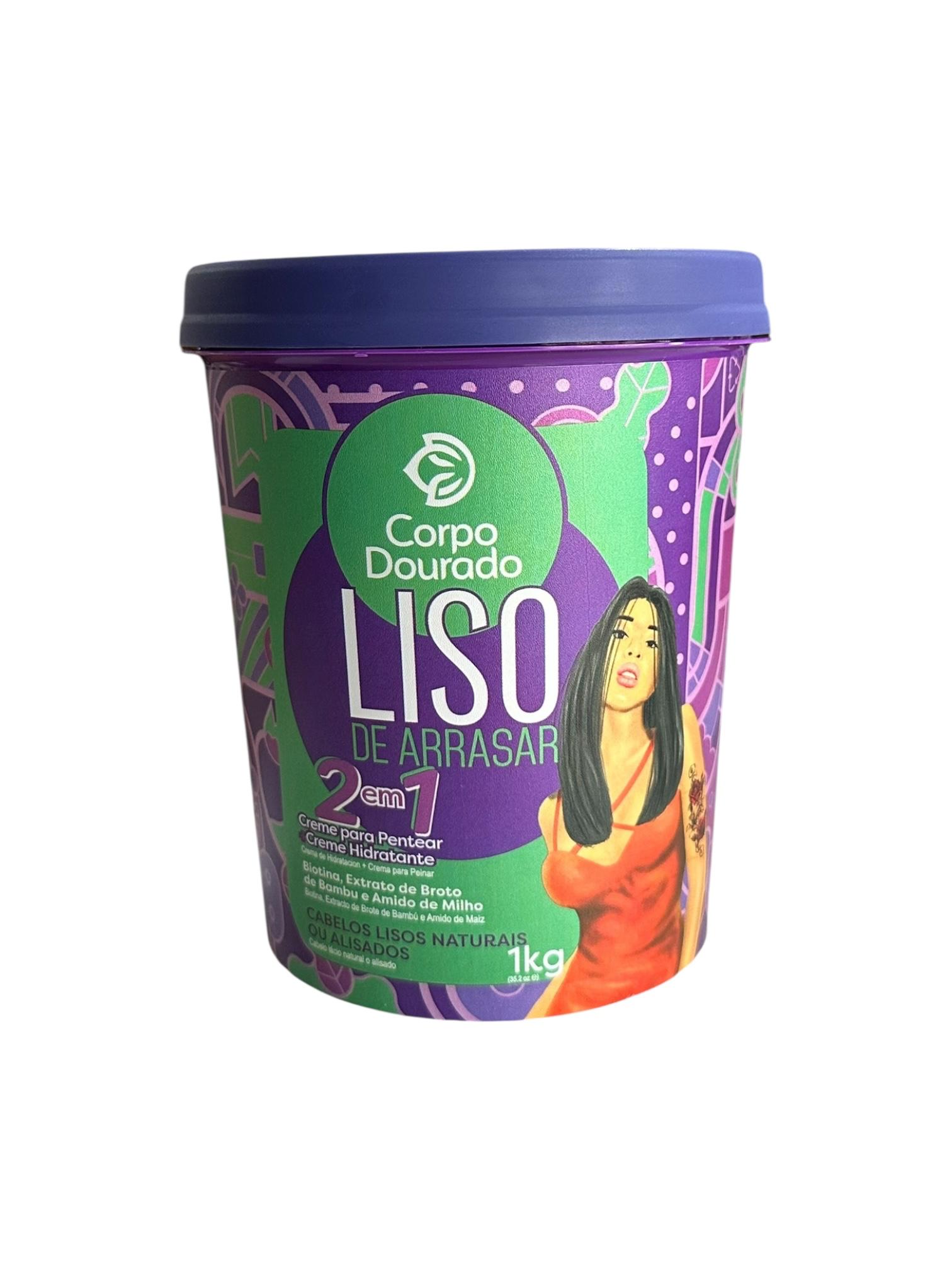 Crema Capilar De Liso de Arrasa 1Kl Corpo Dourado