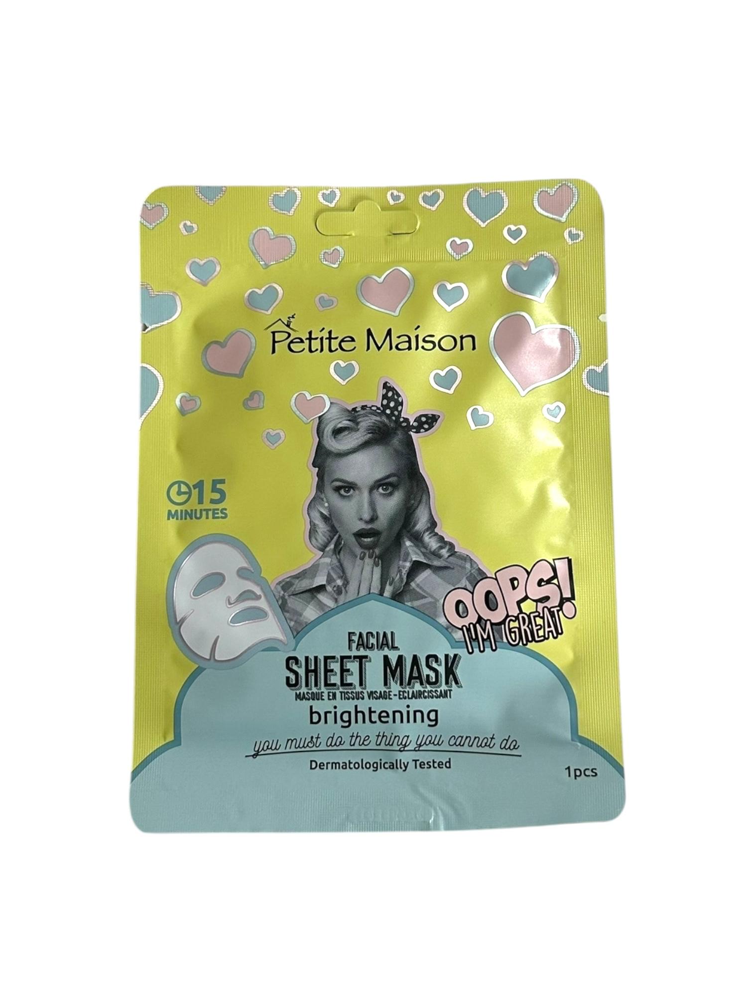Mascarilla Facial Revitalizante E Iluminadora Brightening 25ml Petite Maison