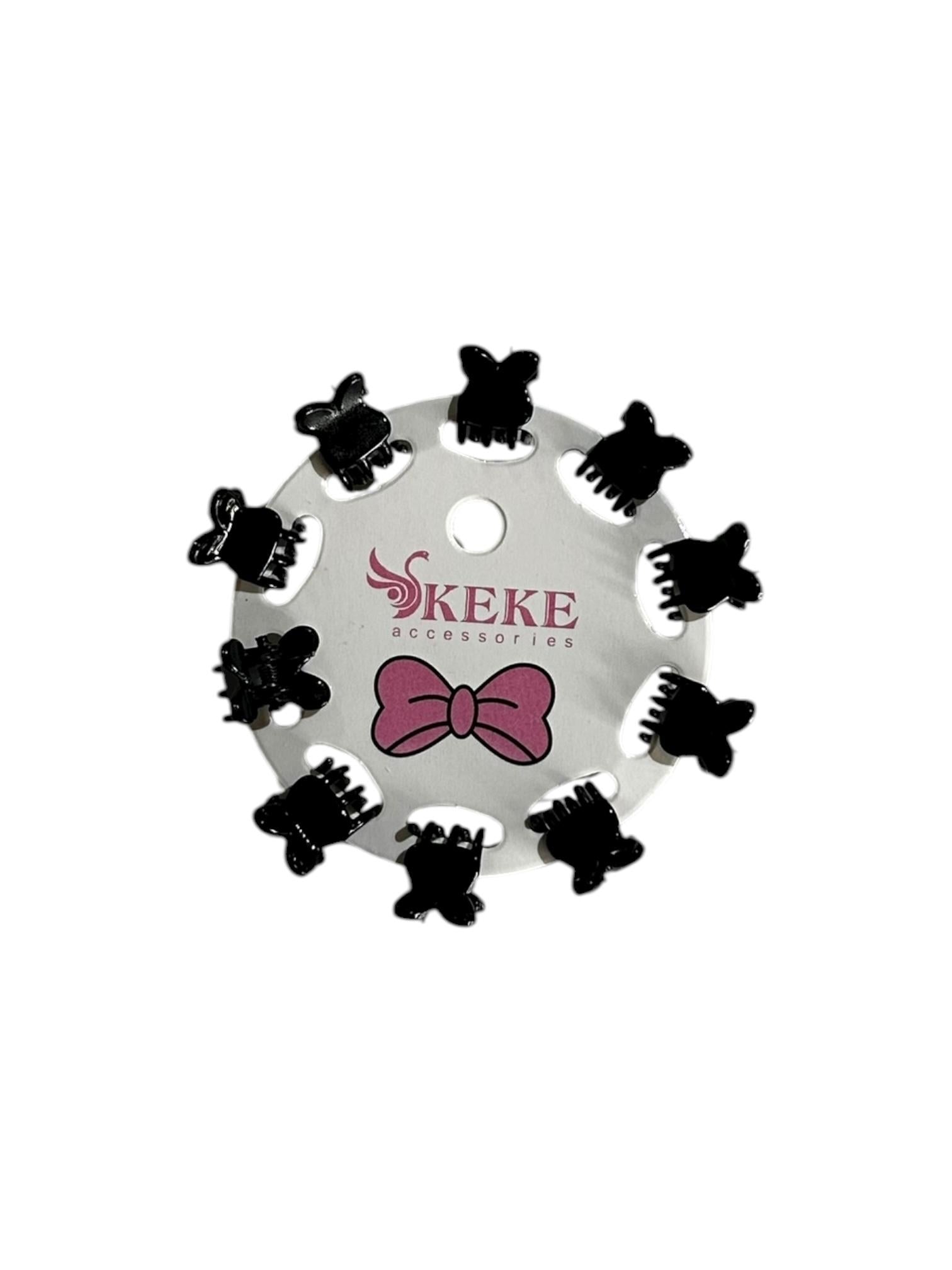 Mini pinzas color negro para niñas 10ud 1cm
