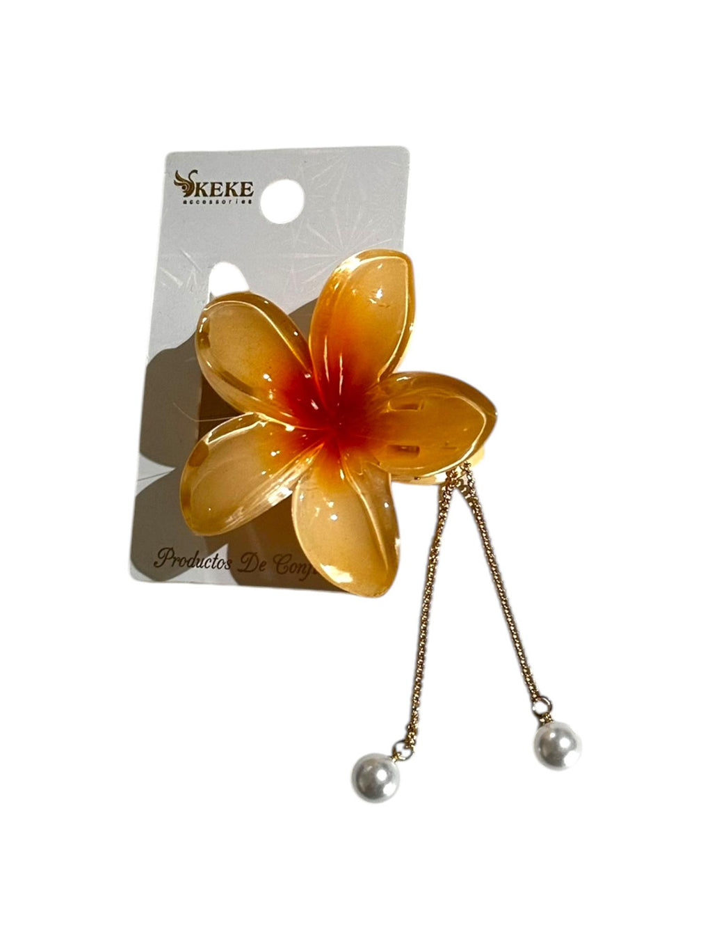 Pinza flor hawaiana con accesorio colgante