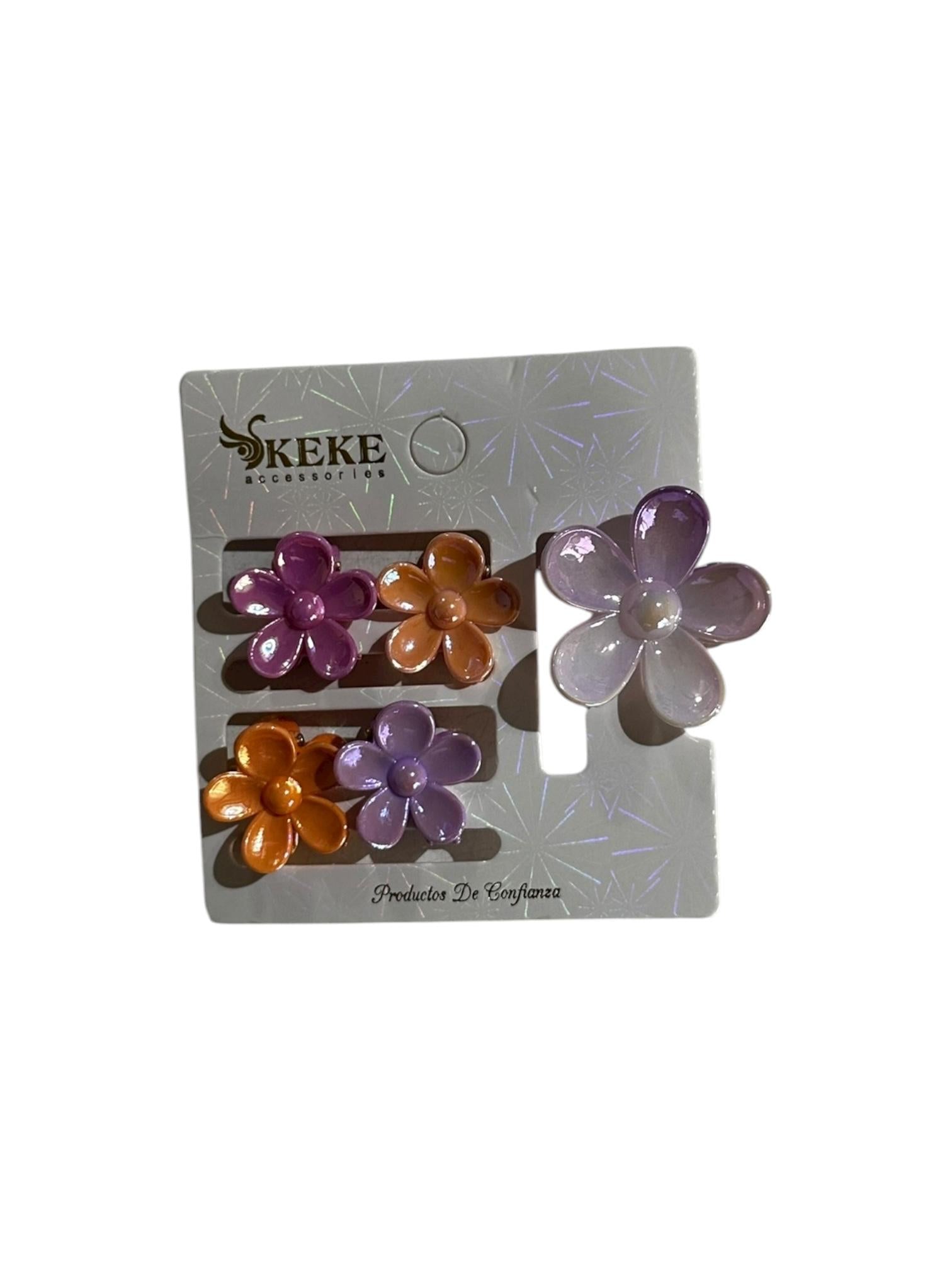 Set de pinzas flor hawaianas mediana y pequeñas