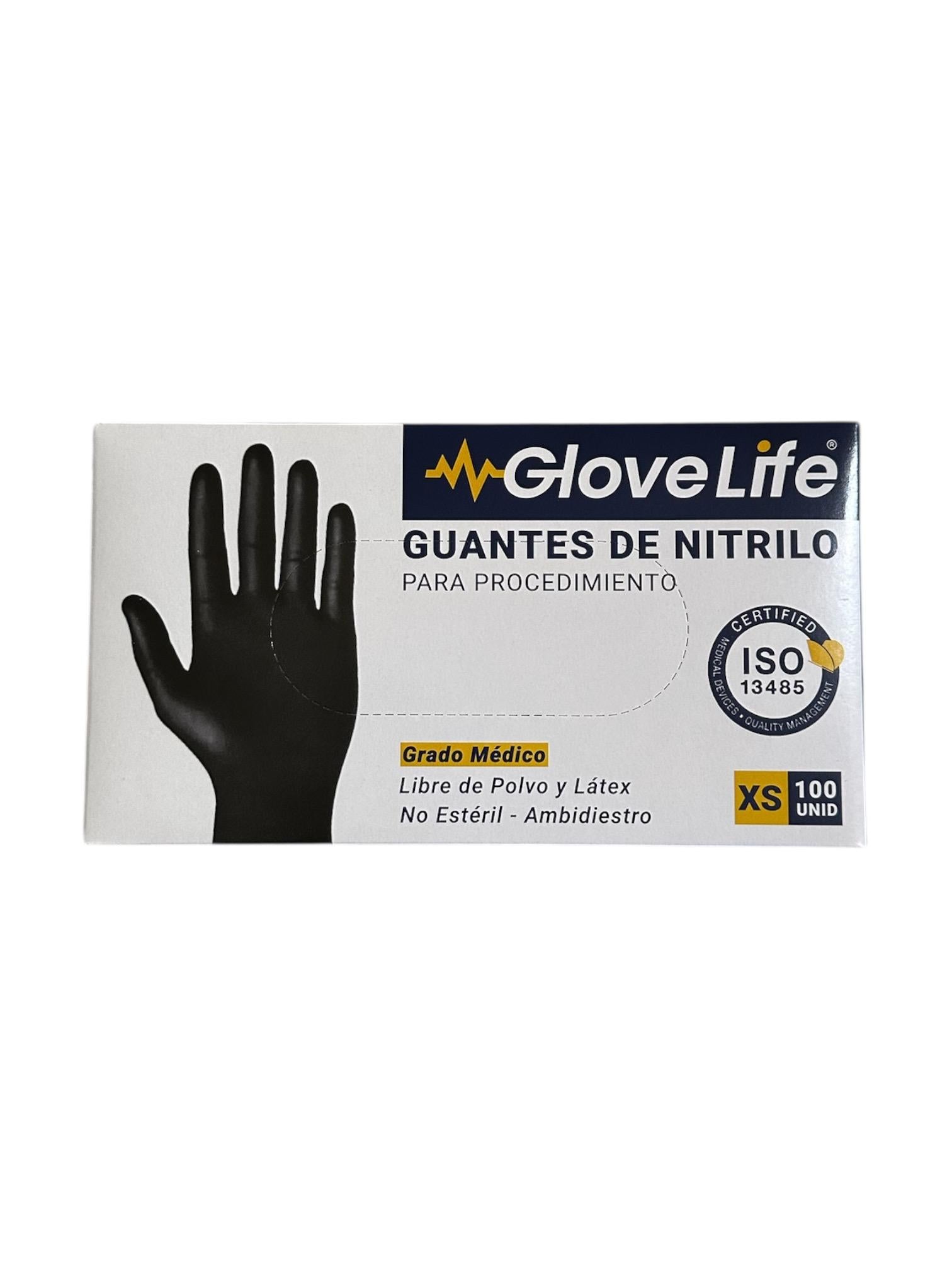 Guantes De Nitrilo negros XS GloveLife