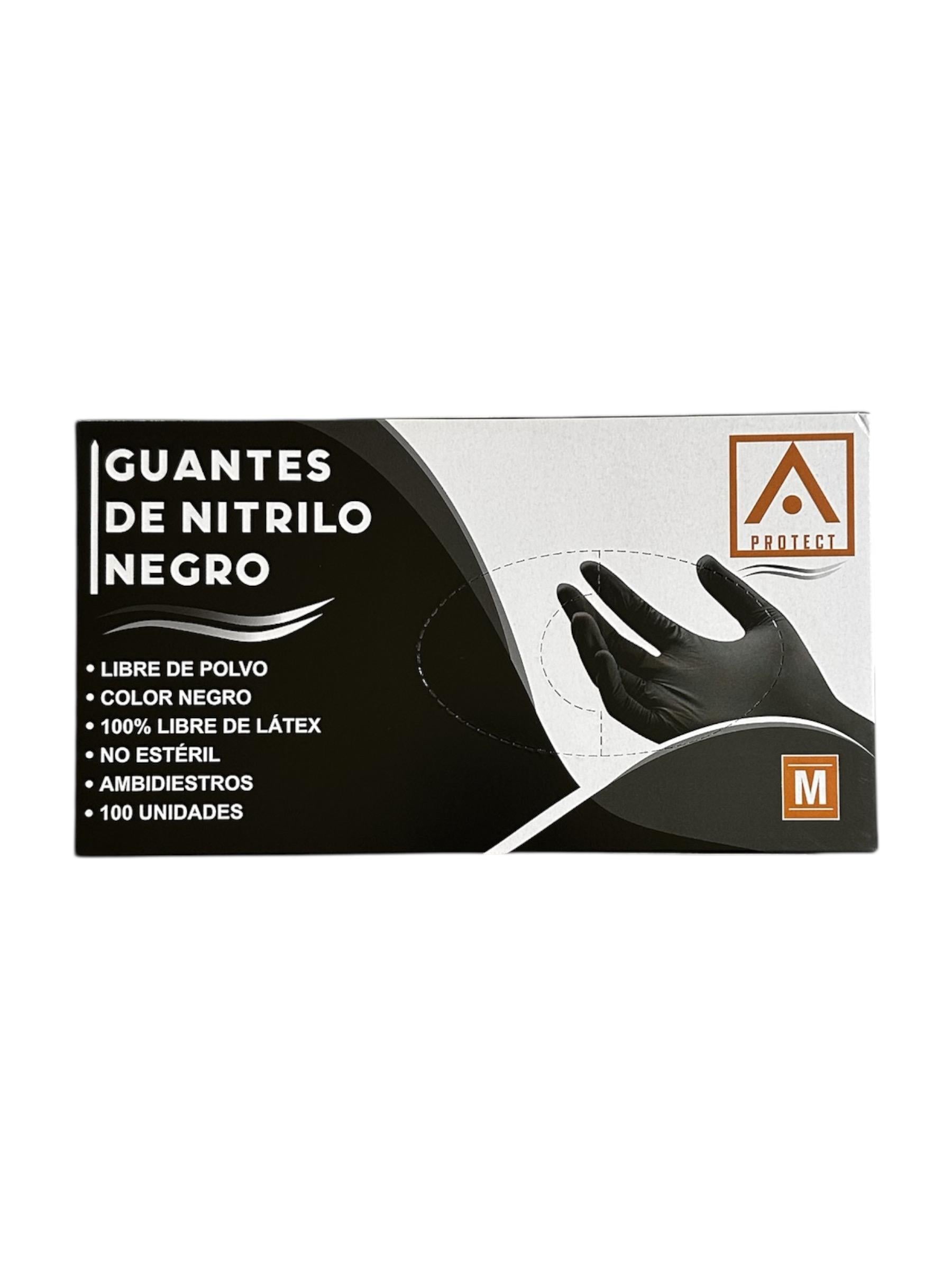 Guantes De Nitrilo Negro M Protect