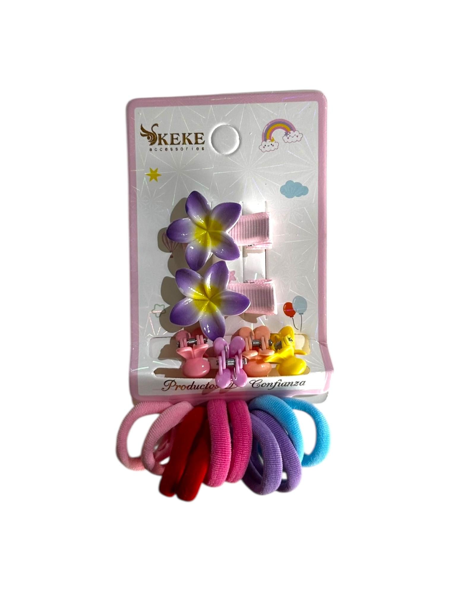 Set de Pinzas y Colet Para Niñas