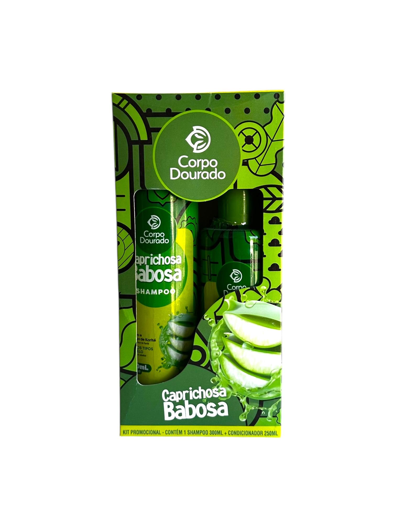 Kit Shampoo y acondicionador Caprichosa Babosa Corpo Dourado