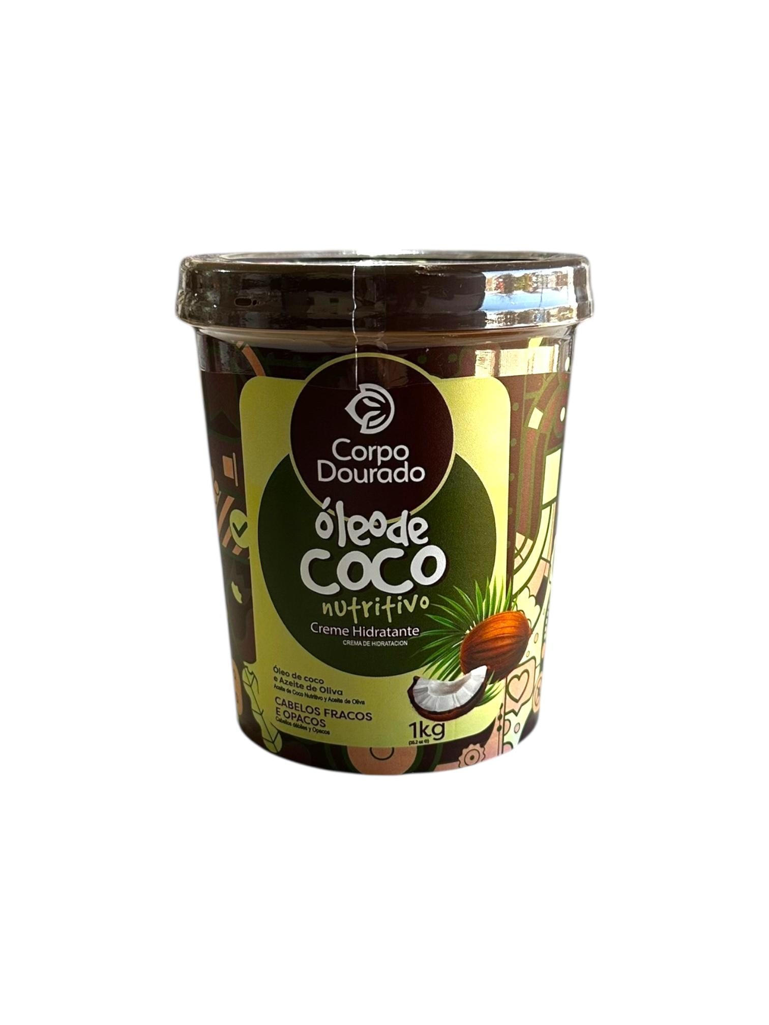 Crema Capilar Oleo de Coco 1Kl Corpo Dourado