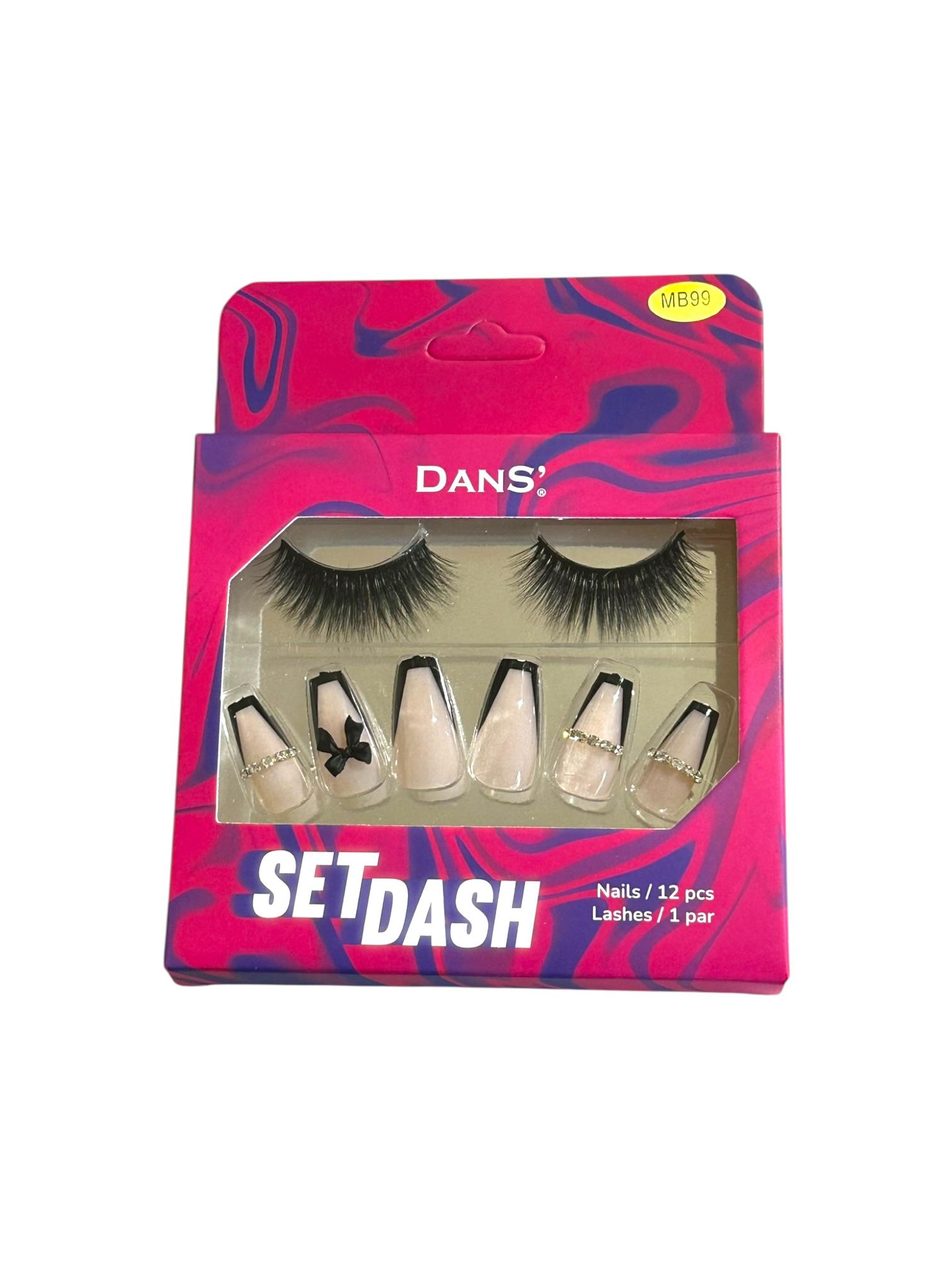 Set De Uñas y Pestañas Postizas MB99 Dans