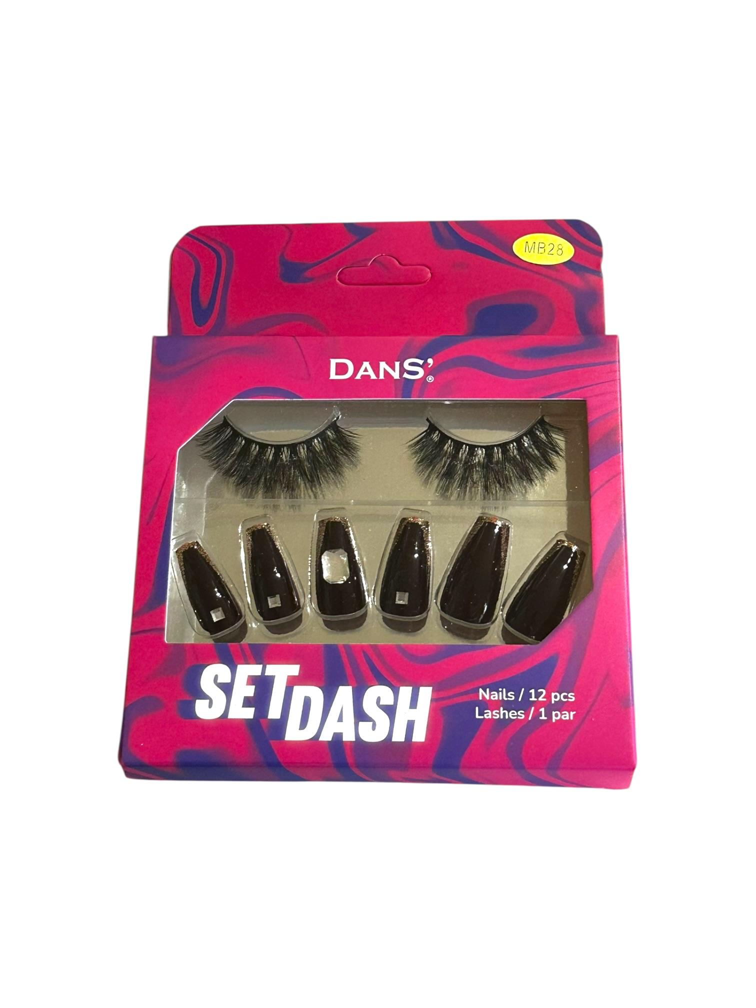 Set De Uñas y Pestañas Postizas MB28 Dans