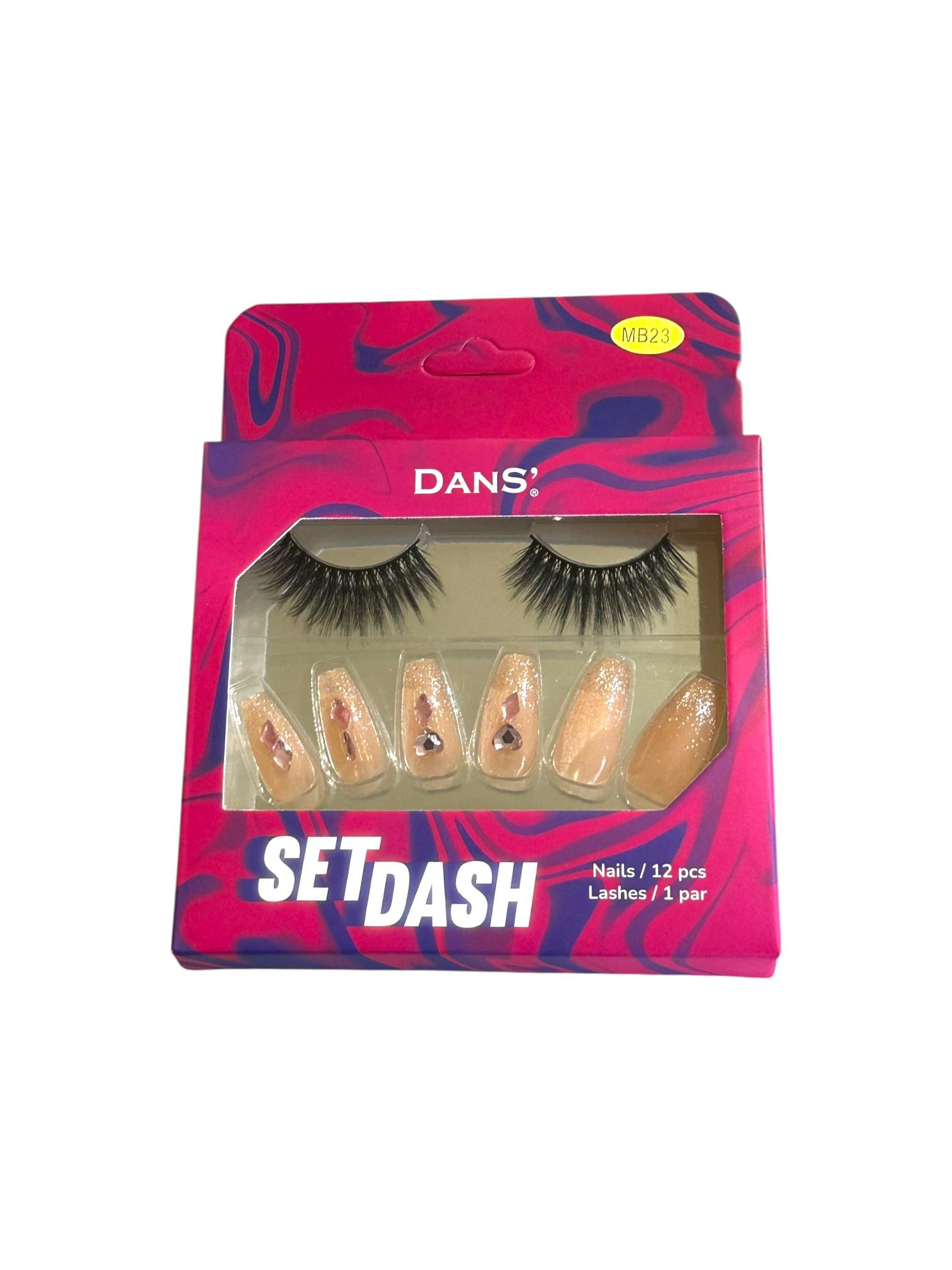 Set De Uñas y Pestañas Postizas MB23 Dans