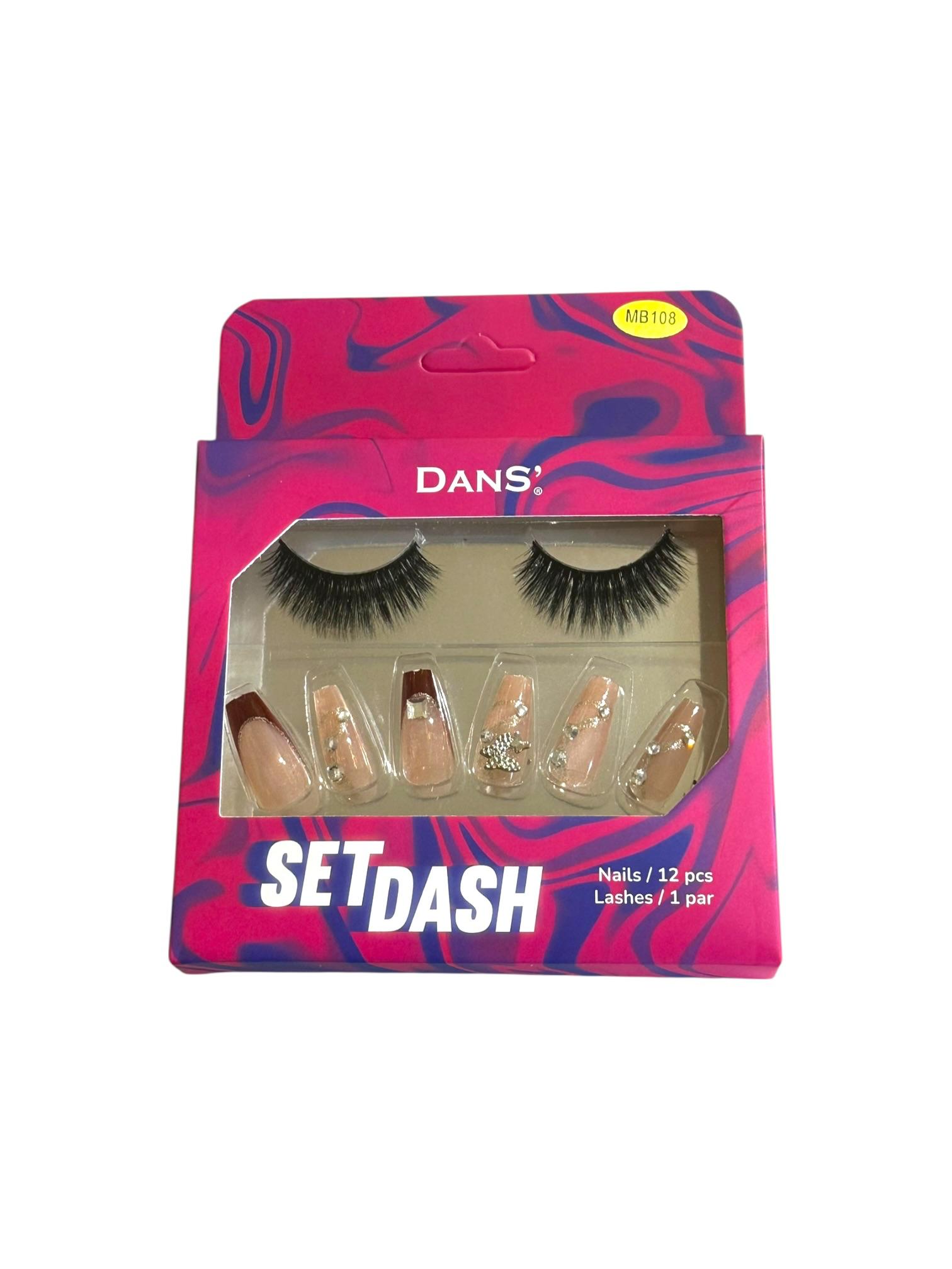 Set De Uñas y Pestañas Postizas MB108 Dans