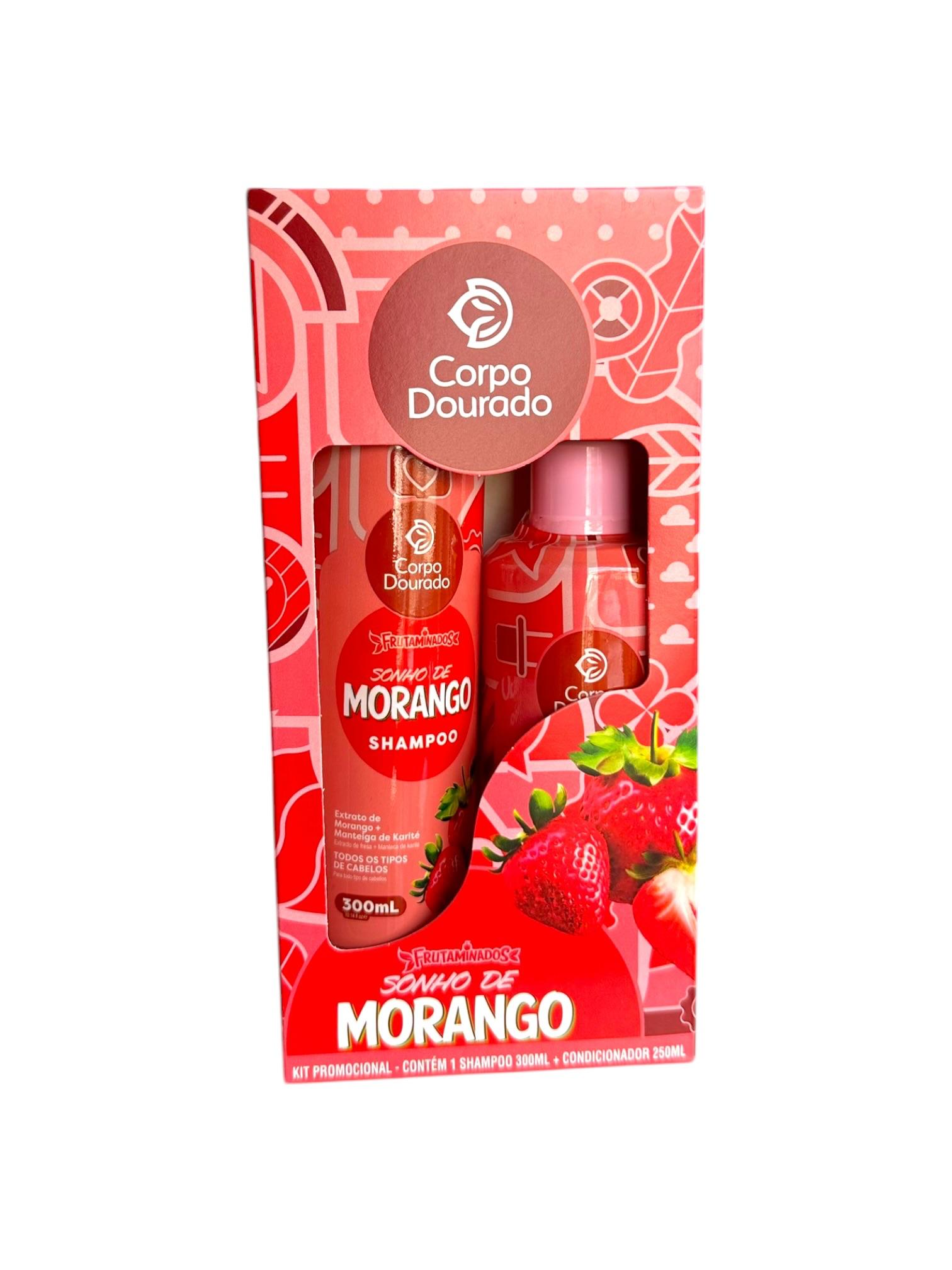 Kit Shampoo y acondicionador Morango Corpo Dourado