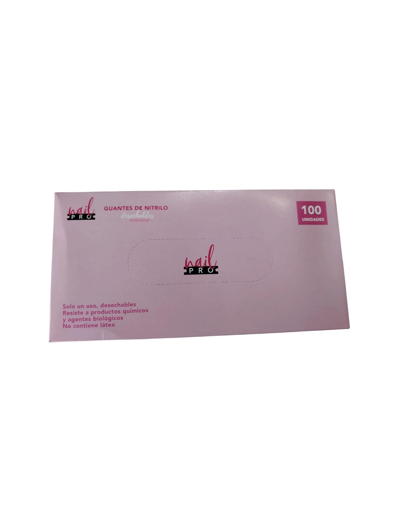 Guantes De Nitrilo Rosado XS Nail Pro