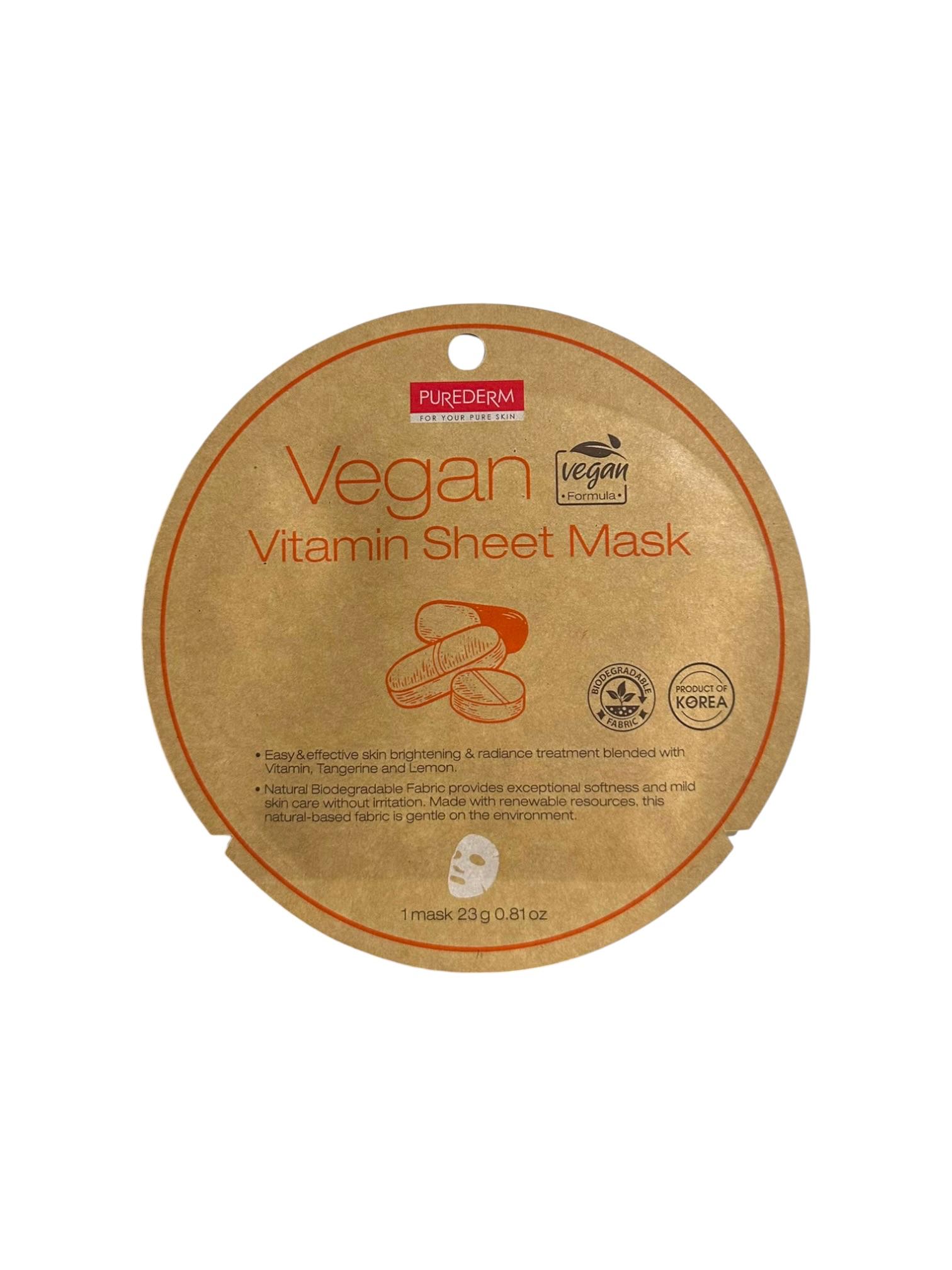 Mascarilla Vegana con Vitamina C 1ud  Purederm