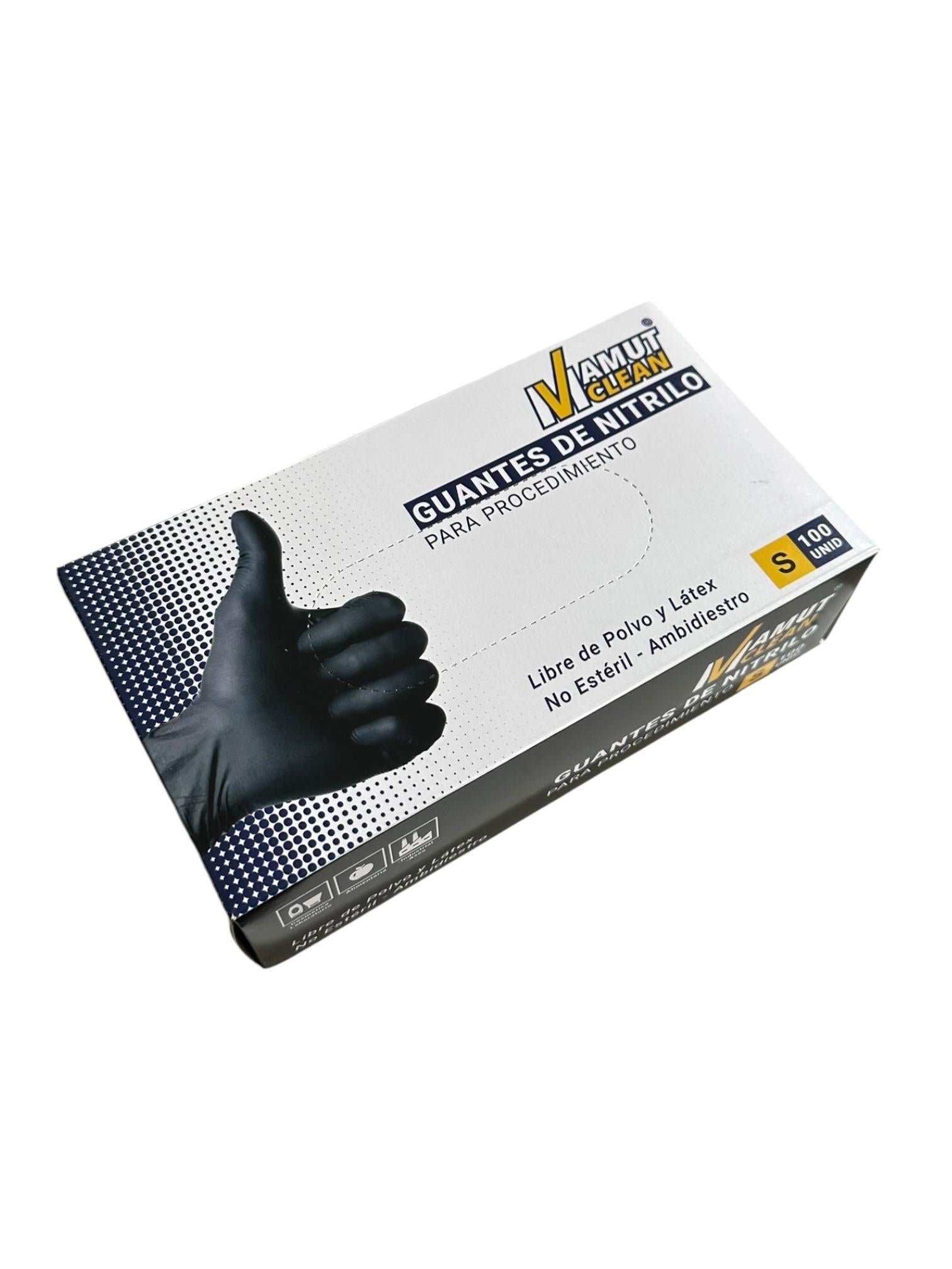 Guantes de Nitrilo Negros S MamutClean