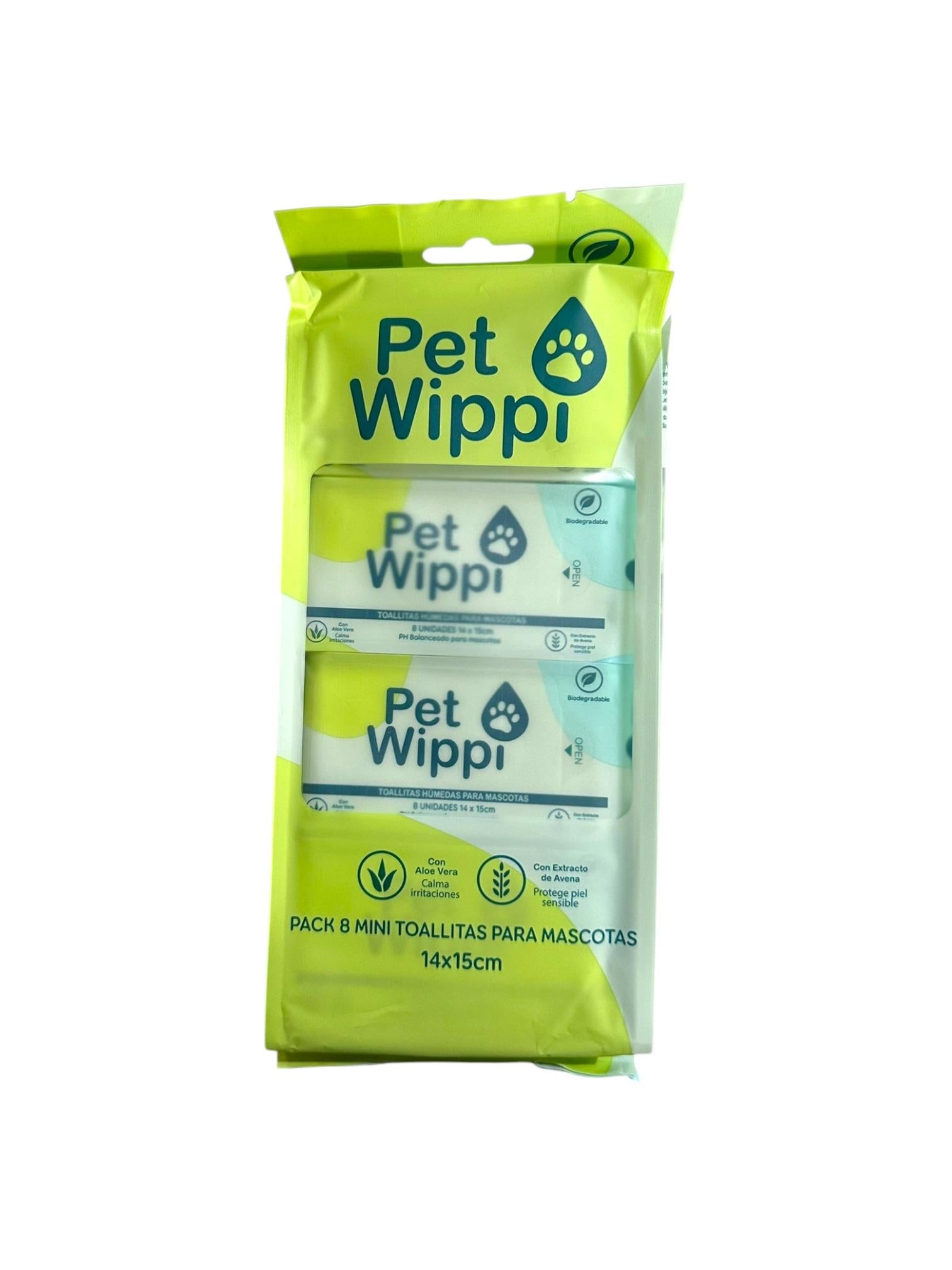 Toallitas Humedas para Mascotas 64ud Wippi Pet