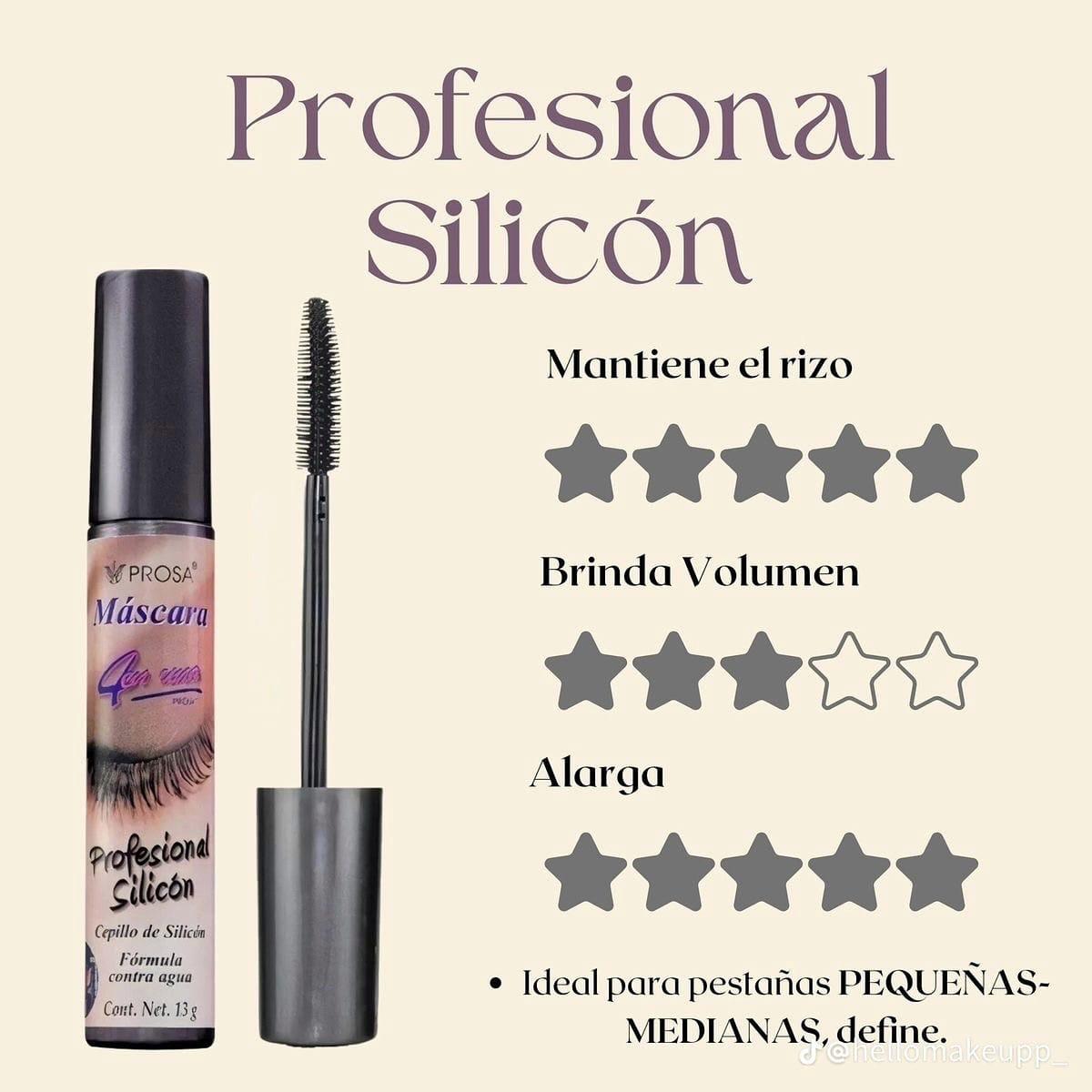 Máscara de Pestañas Profesional Silicon Prosa