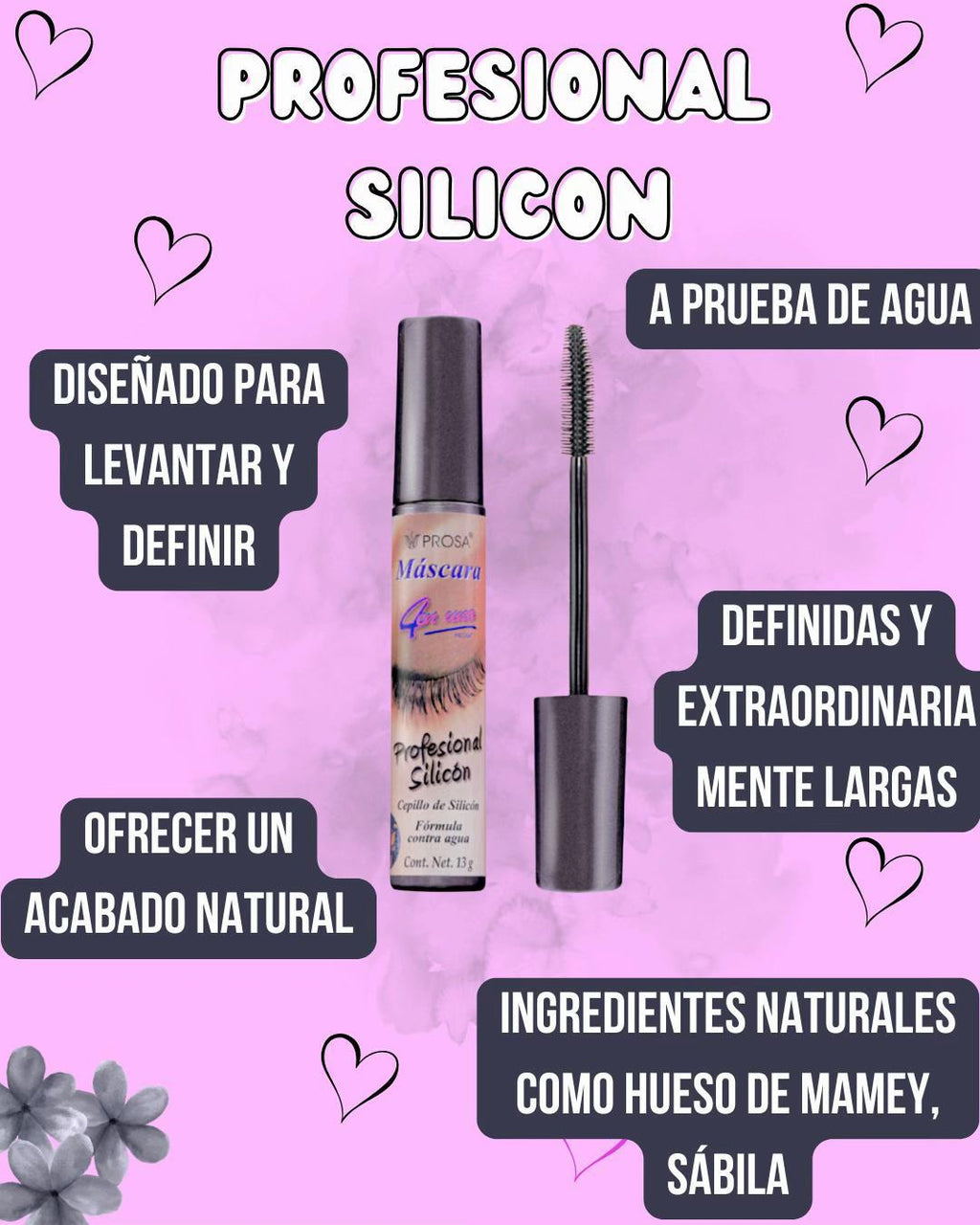 Máscara de Pestañas Profesional Silicon Prosa