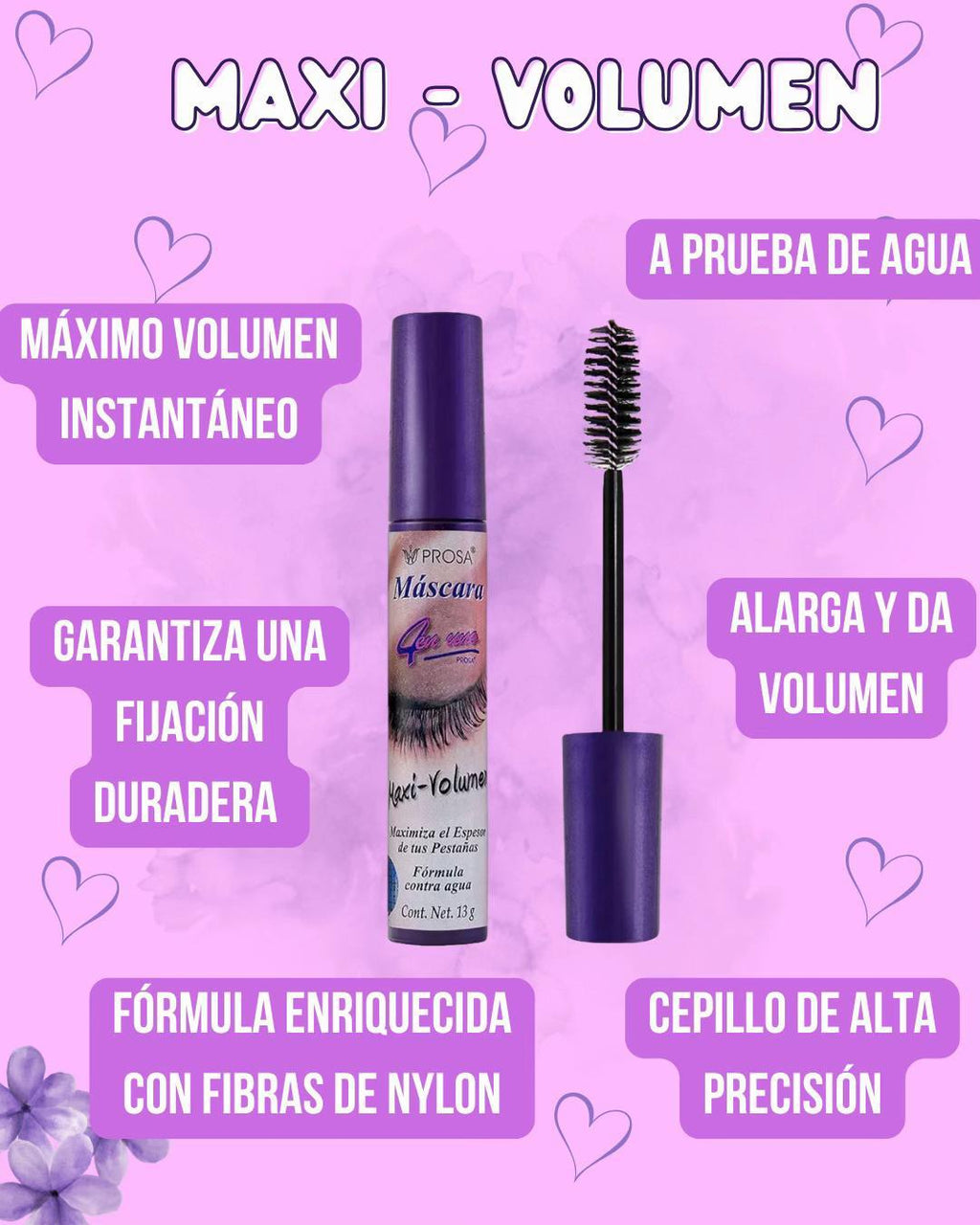 Máscara de Pestañas Maxi Volumen Prosa