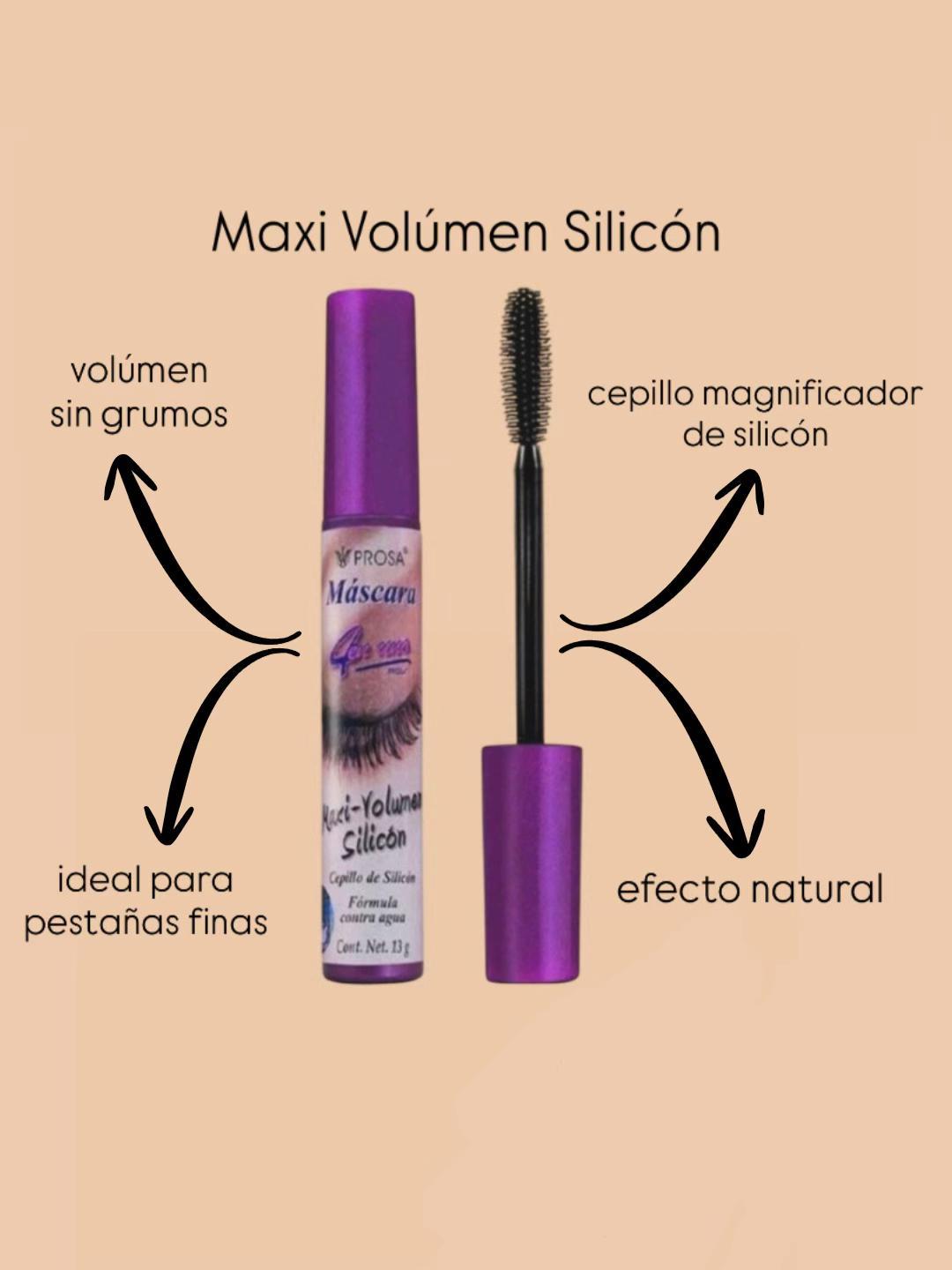 Máscara de Pestañas Maxi Volumen Silicon Prosa