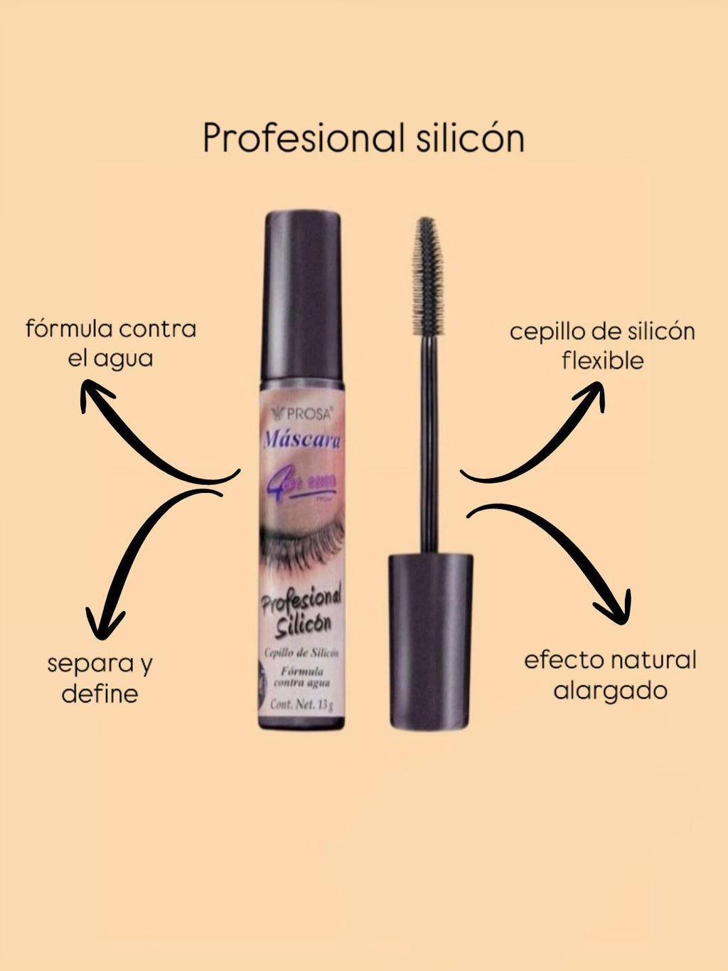 Máscara de Pestañas Profesional Silicon Prosa