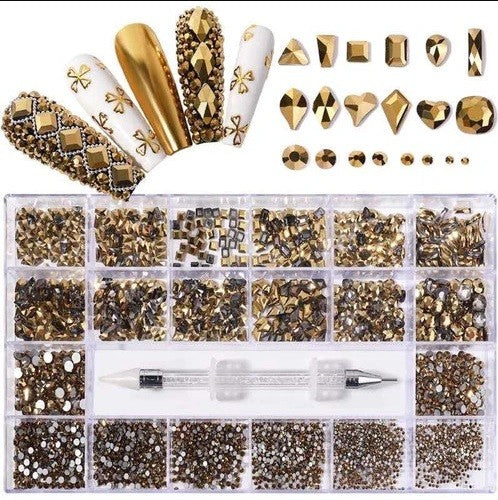 Caja cristales dorado