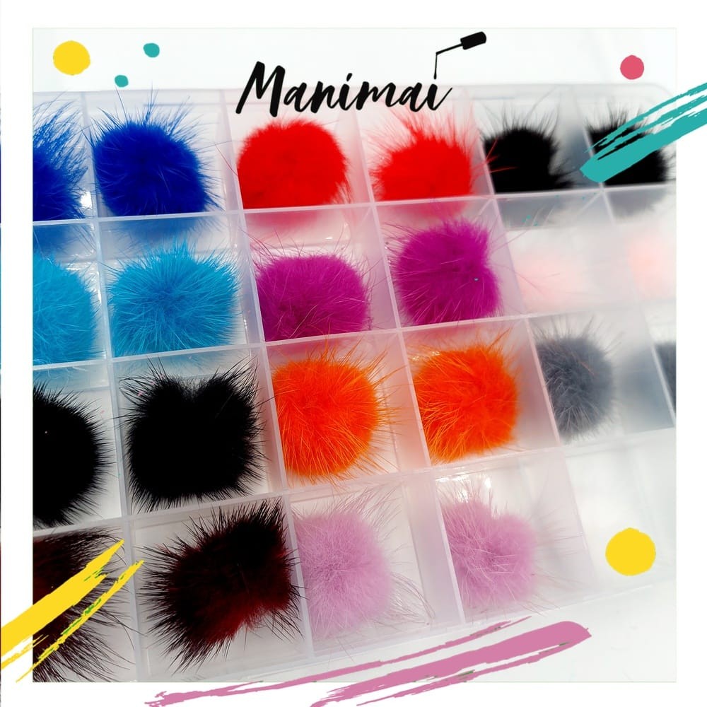 Caja de pompones color mix 1