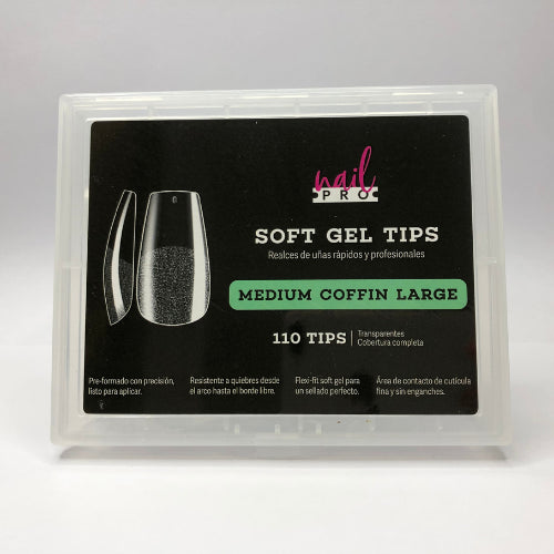 Soft Gel Tips Medium Coffin Large 110 UD Nail Pro