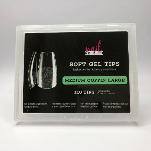 Soft Gel Tips Medium Coffin Large 110 UD Nail Pro