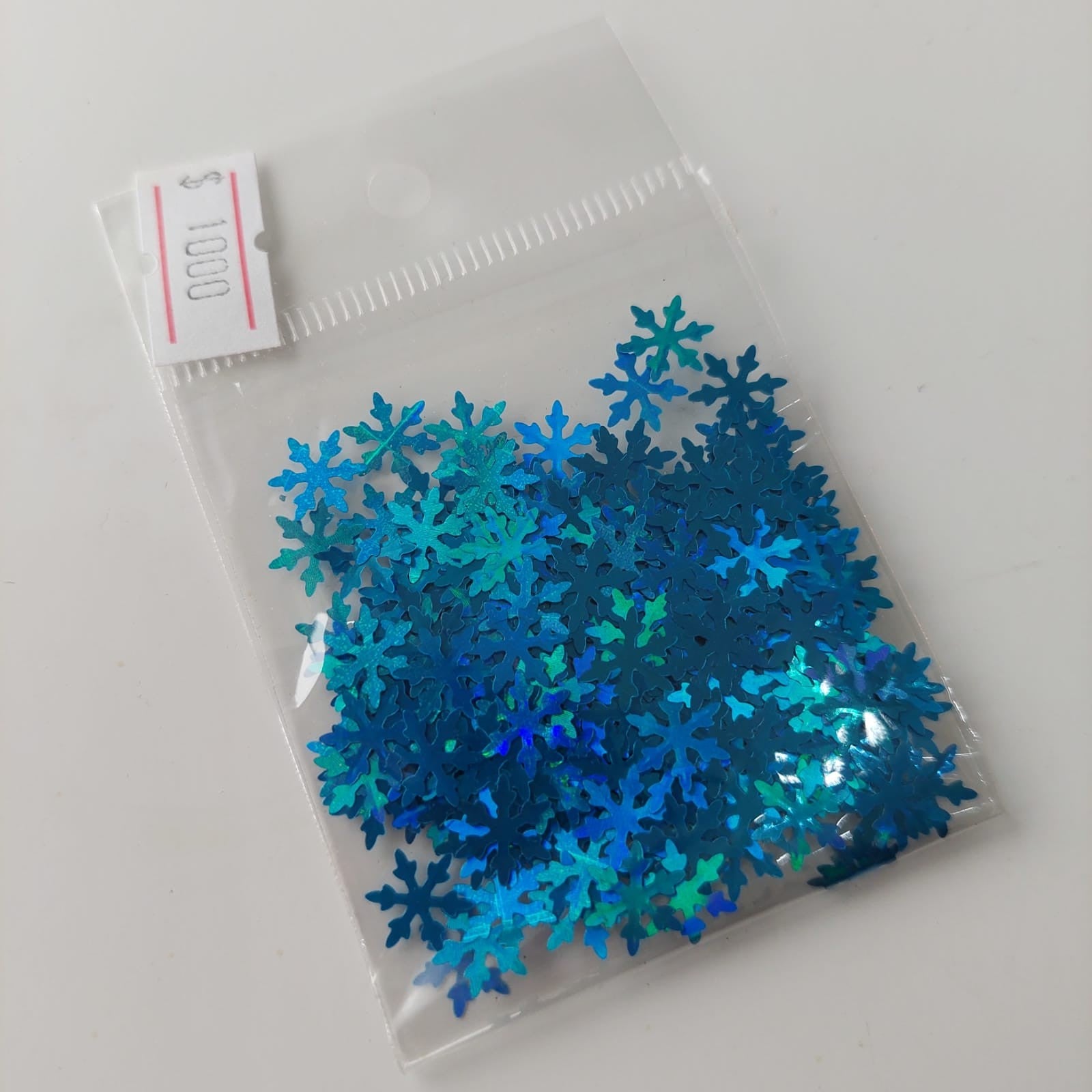 Confeti copos de nieve azul