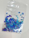 Confeti mariposa azul metalico