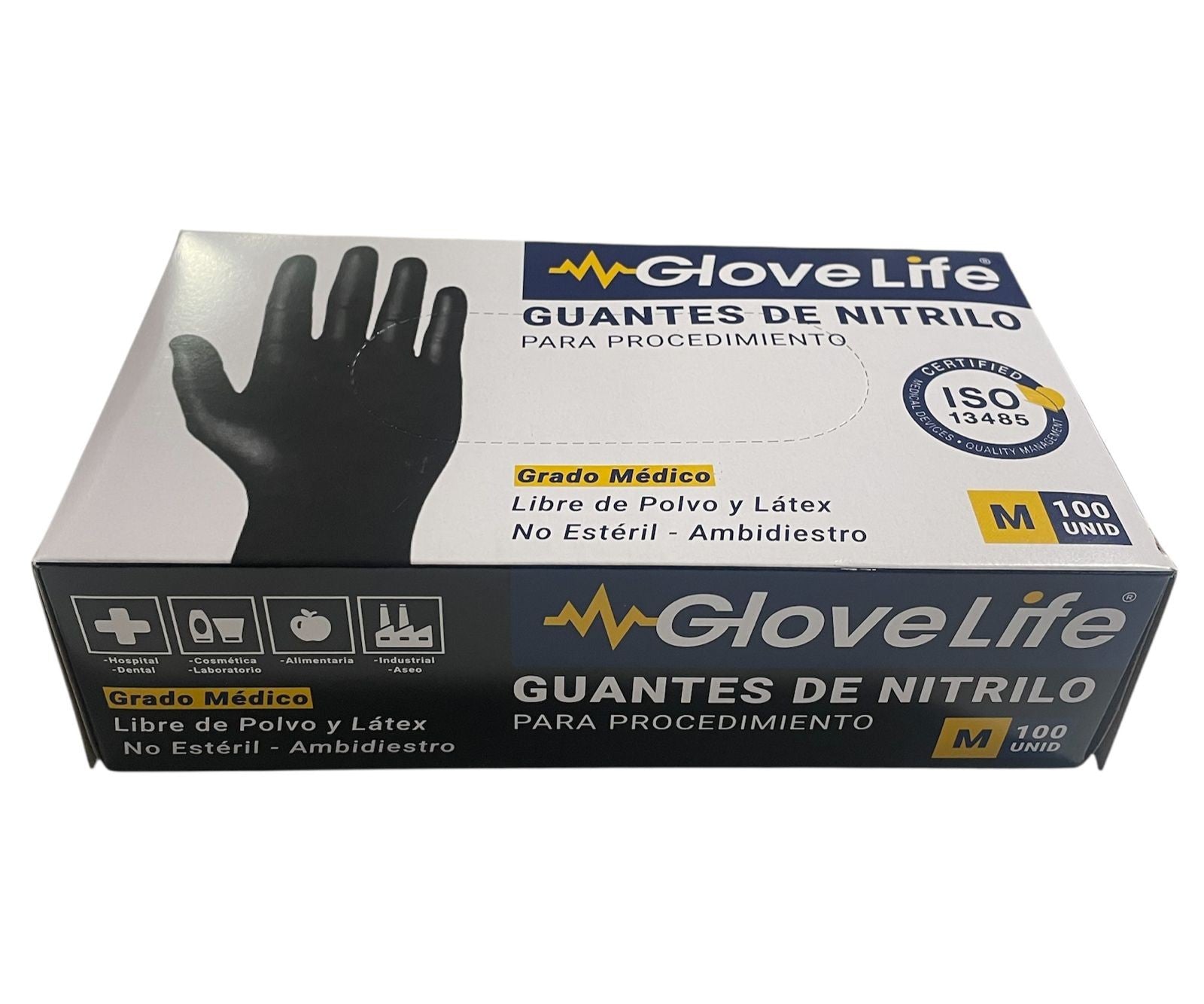 Guantes De Nitrilo Negro M GloveLife