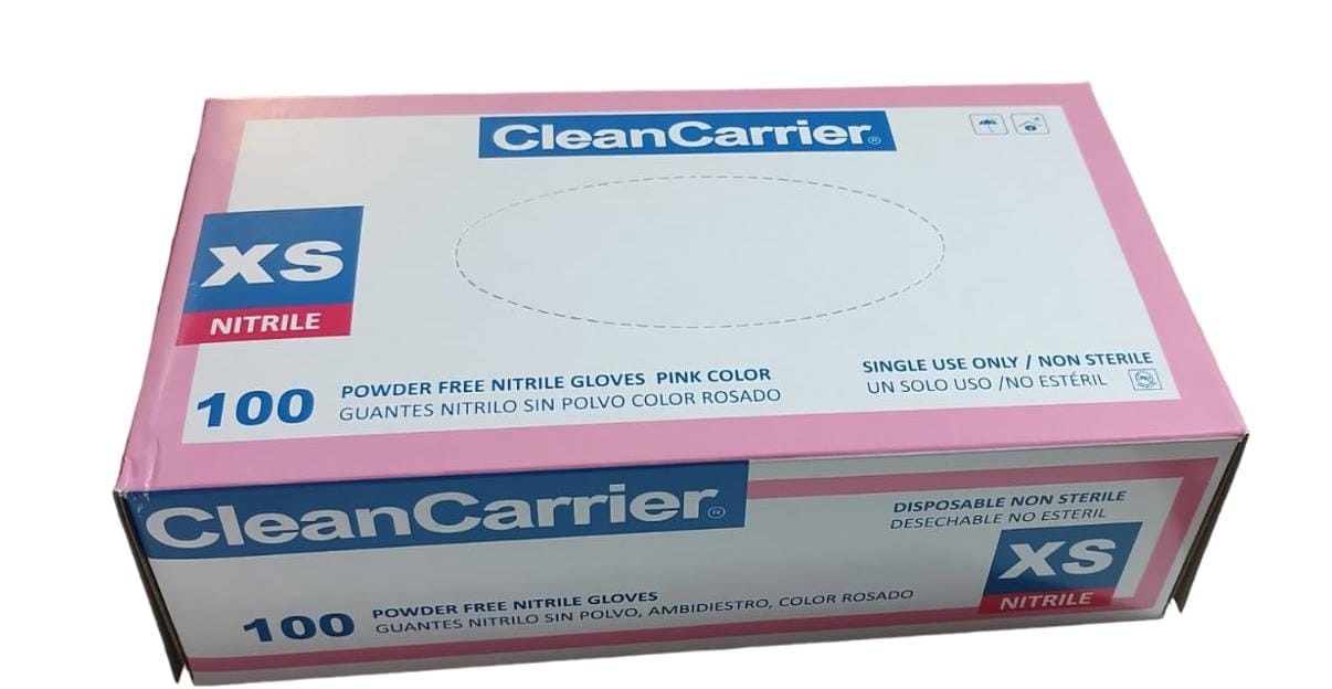 Guantes De Nitrilo Rosados XS CleanCarrier
