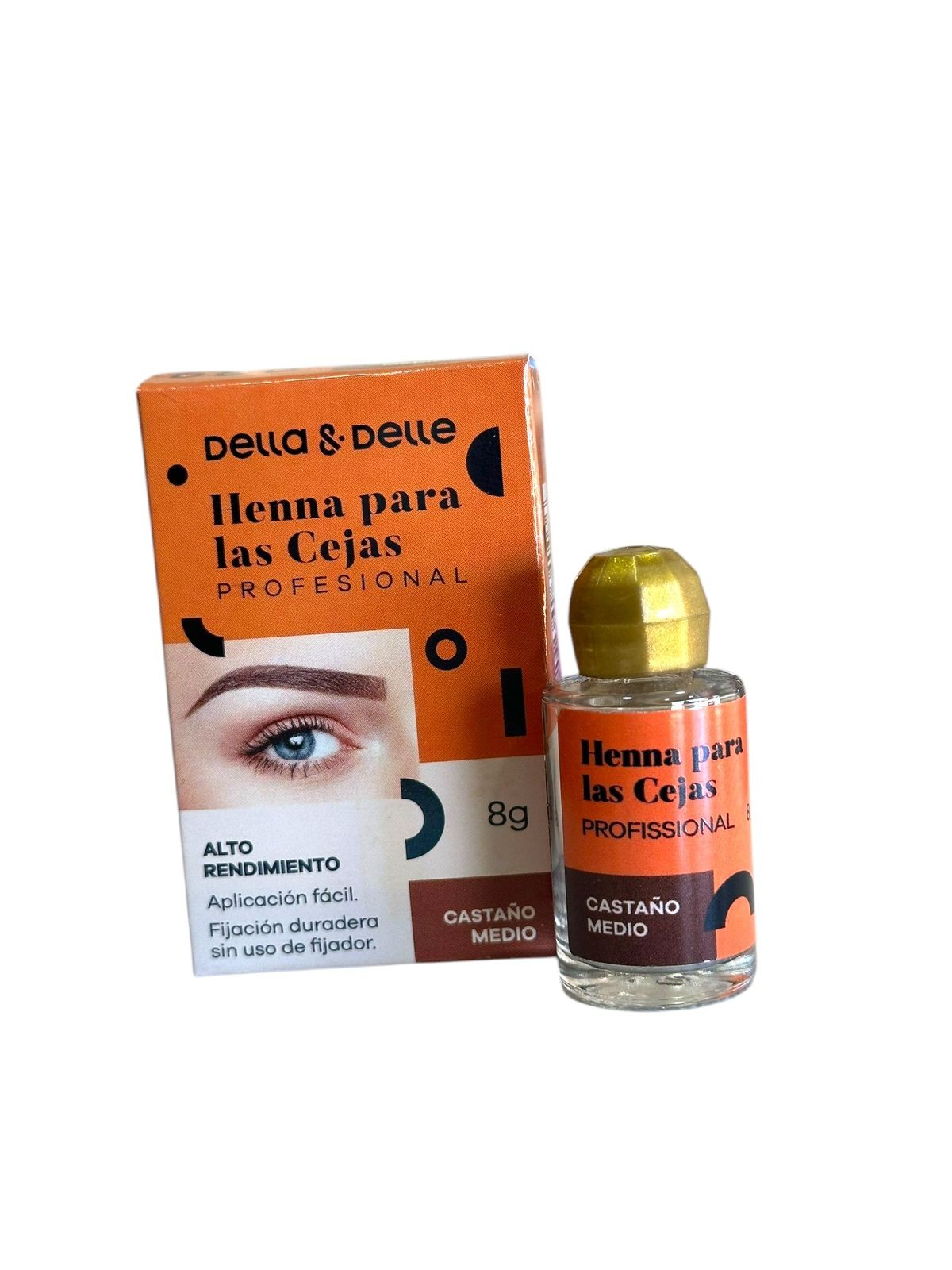 Henna Para Cejas Castaño Medio 8g Della & Delle