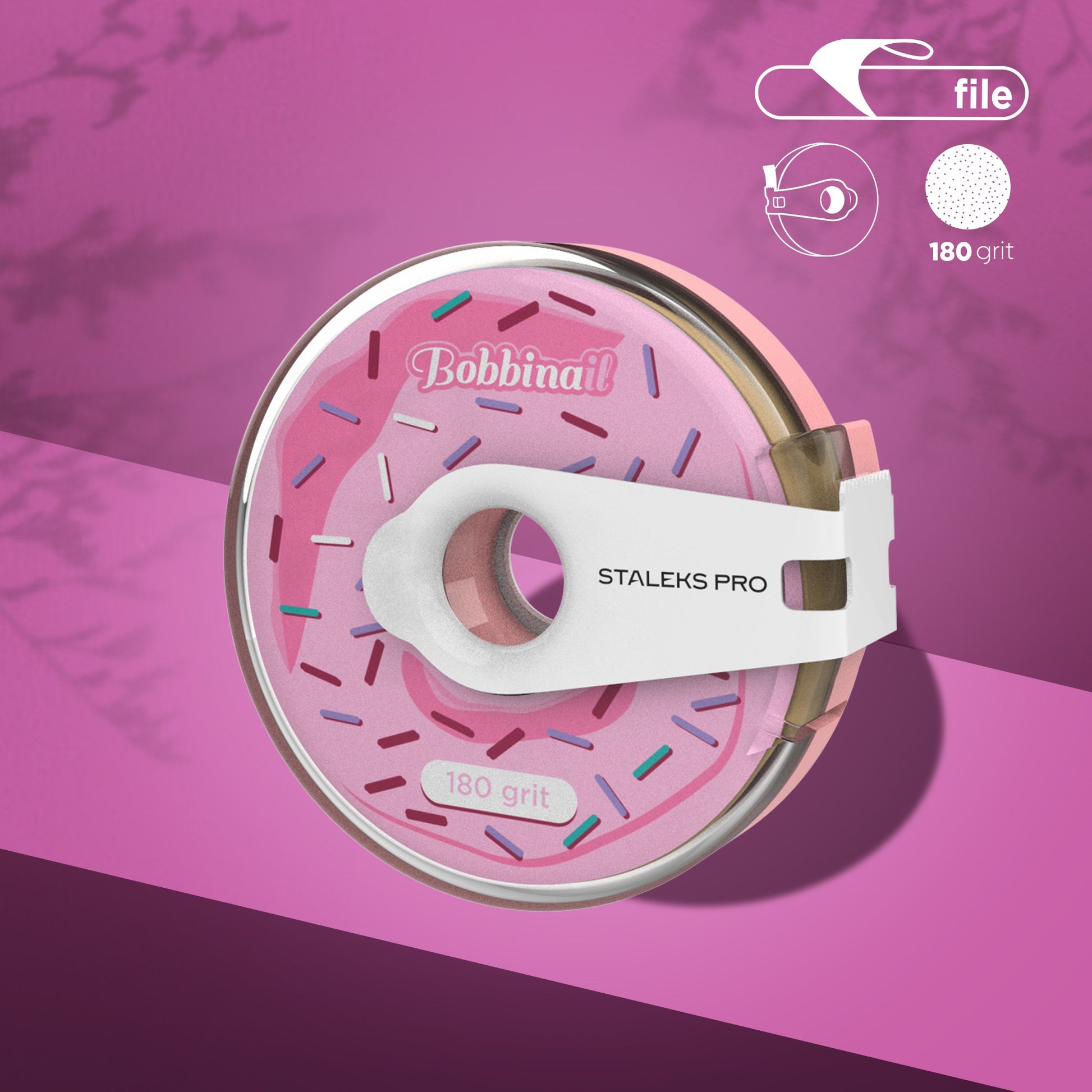 LIMA ADHESIVA BOBBINAIL BLANCA GRIT 180 STALEKS