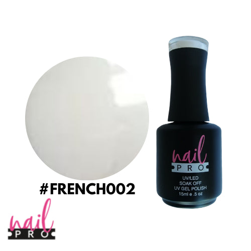 NAIL PRO Esmalte Permanente FRENCH002 Base francesa Blanco intenso