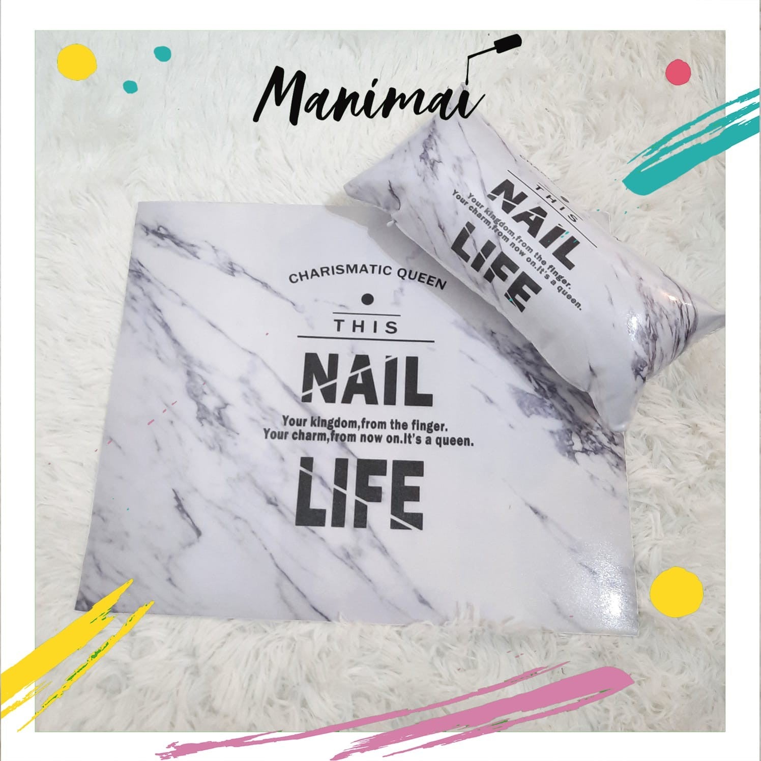 Set individual y cojin marmol