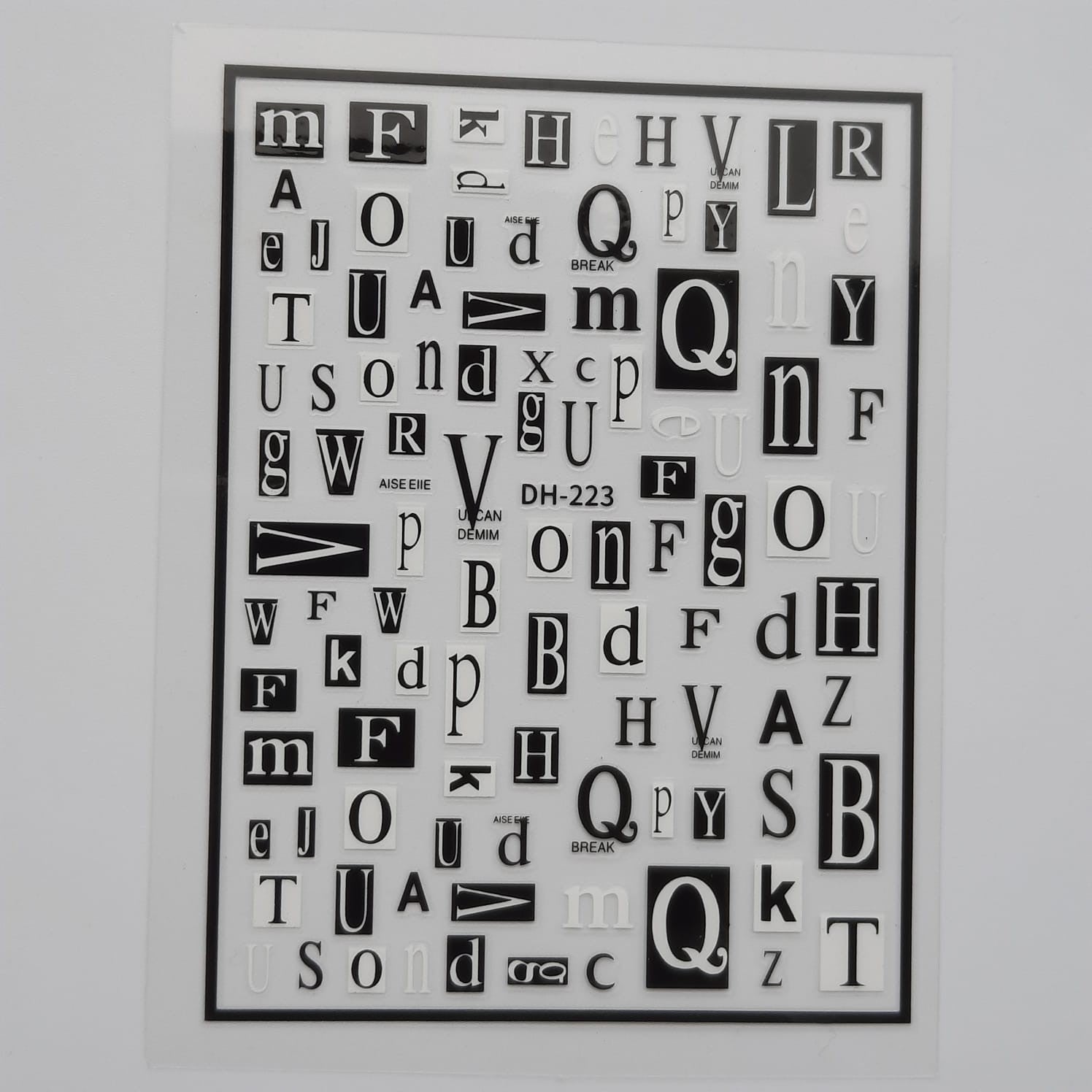 Sticker letras cuadradas