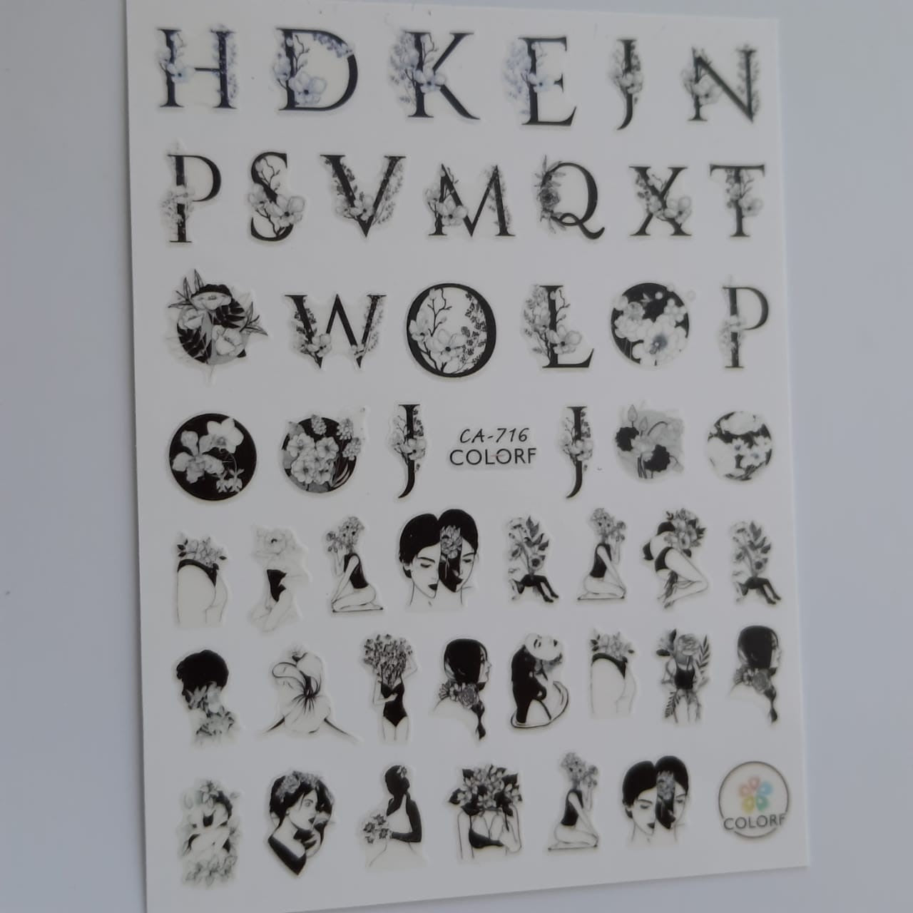 Sticker abecedario flores 6