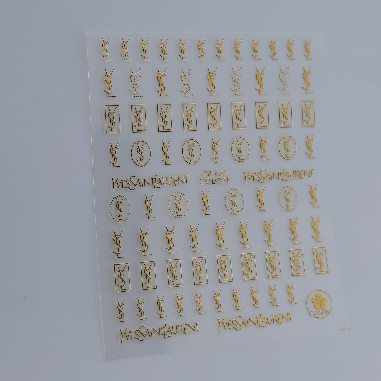 Sticker yves saint laurent dorado – Tienda Manimai