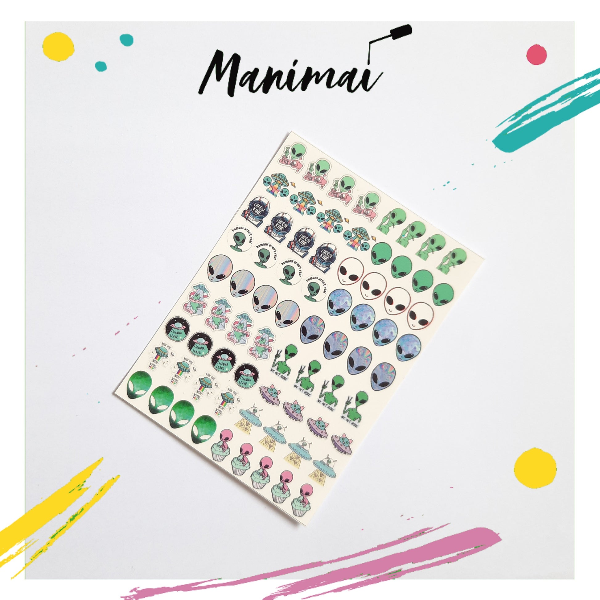 Tatuaje al agua alien L  Miawsticker