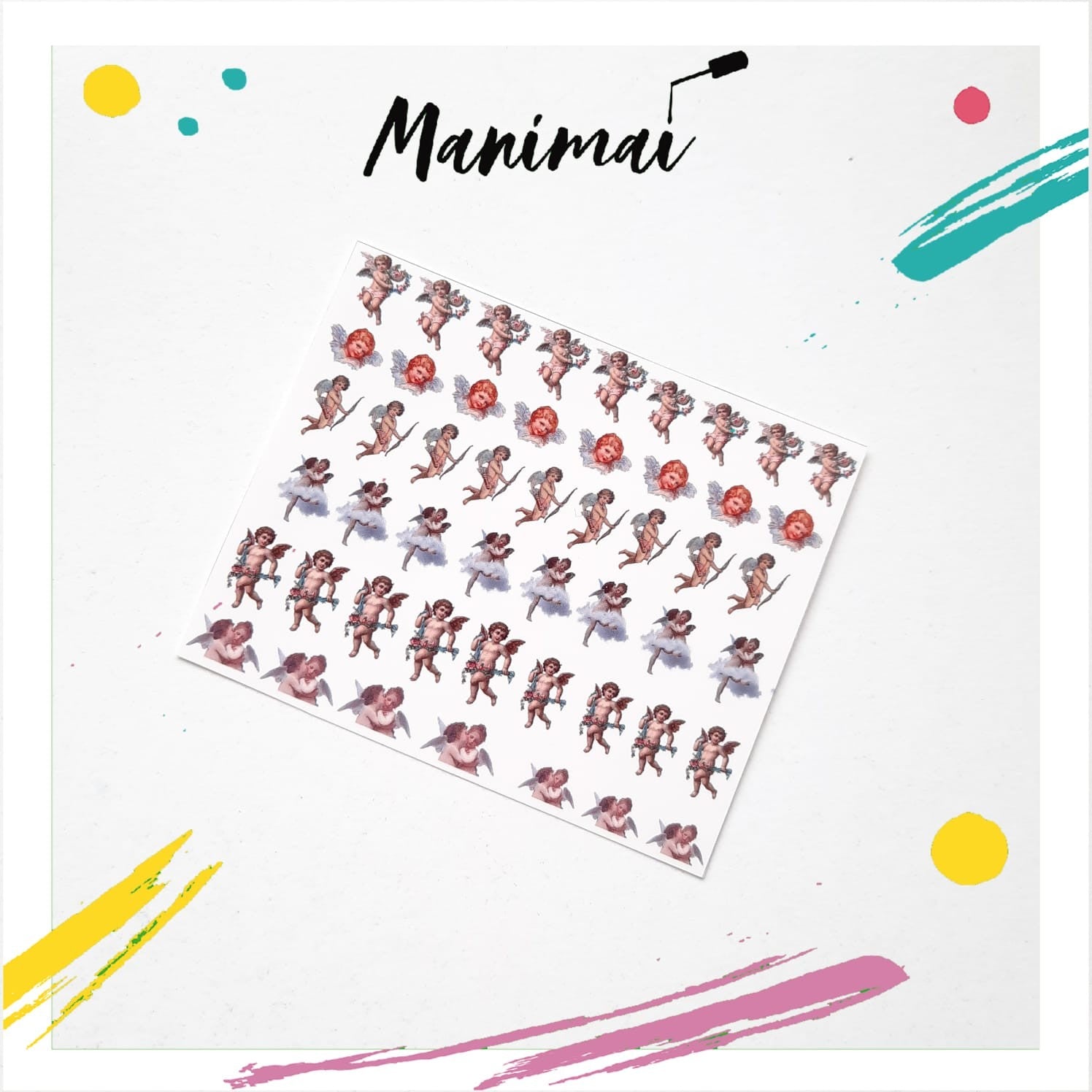 Tatuaje al agua angel M Miawsticker