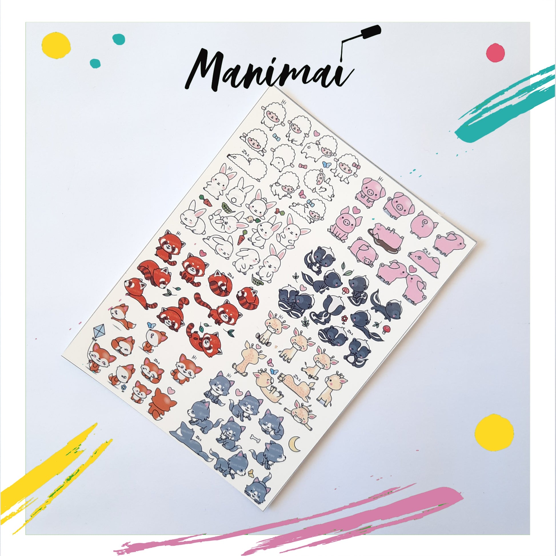 Tatuaje al agua animal set 1 L Miawsticker